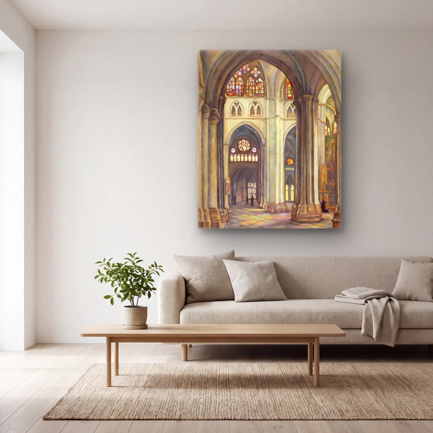 Samuel Halpert – Toledo Cathedral cam tablo — açık renk salonda