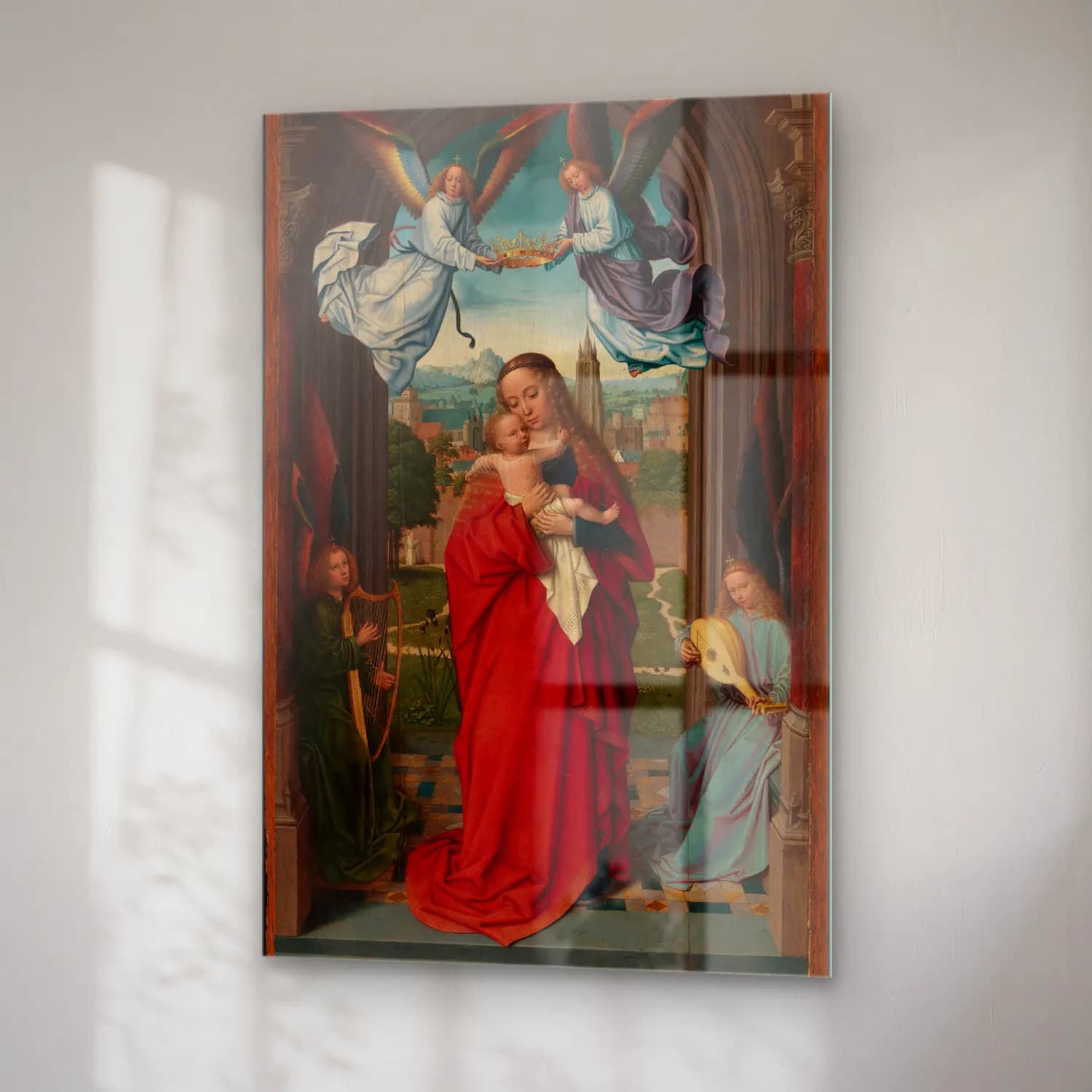 Gerard David – Virgin and Child with Four Angels cam tablo — sağ açıdan görünüm
