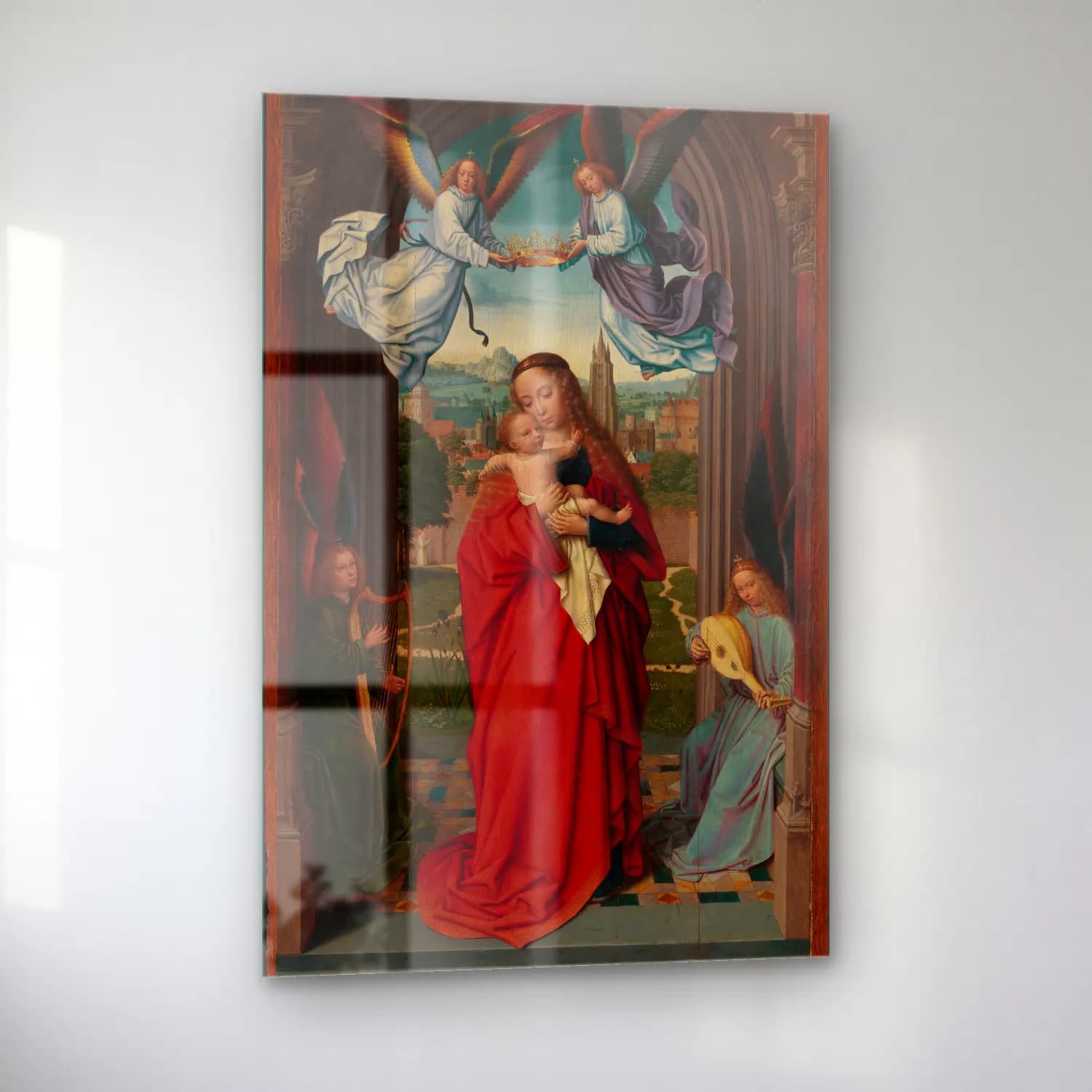 Gerard David – Virgin and Child with Four Angels cam tablo — sol açıdan görünüm