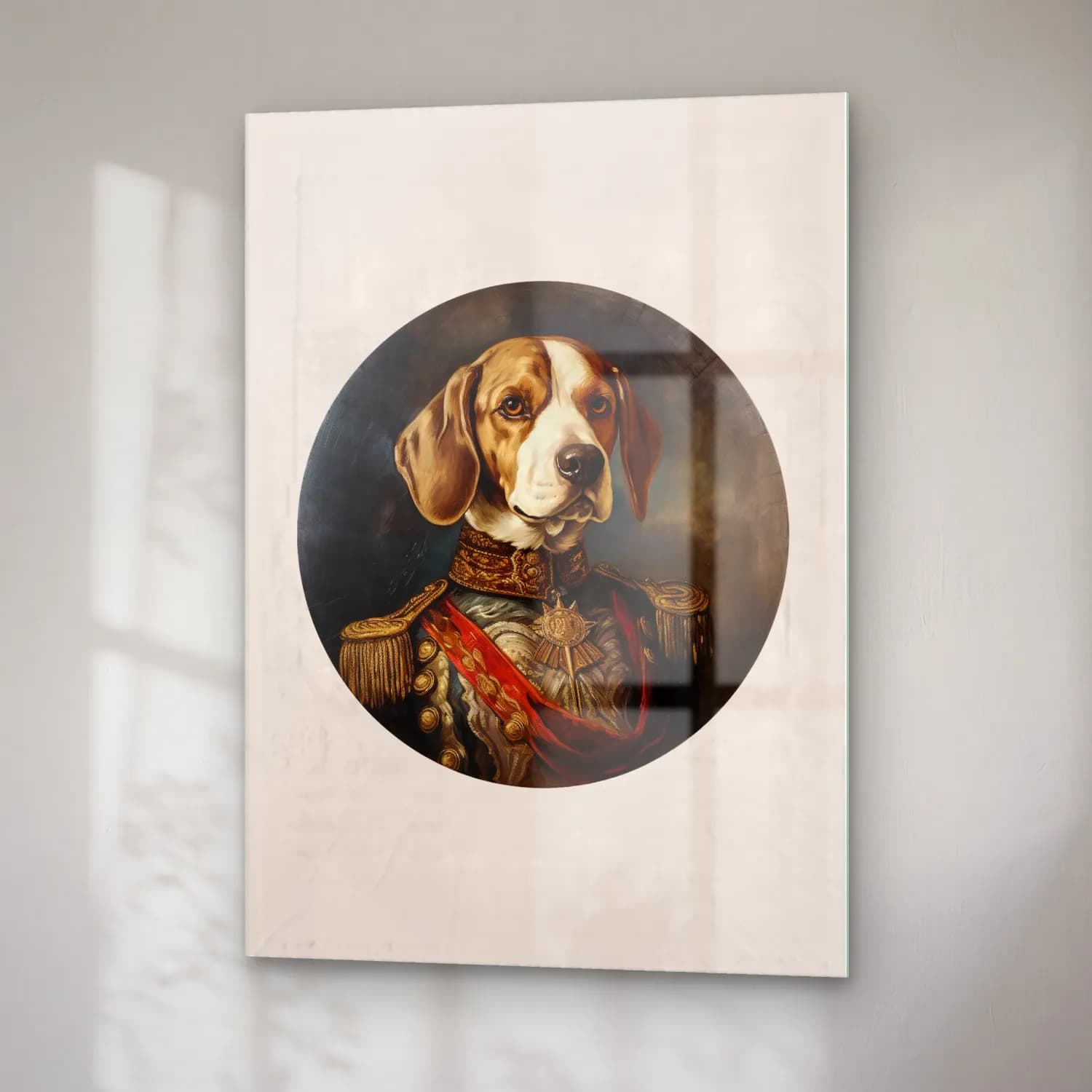Yağlı Boya Köpek No. 28 cam tablo — sağ açıdan görünüm