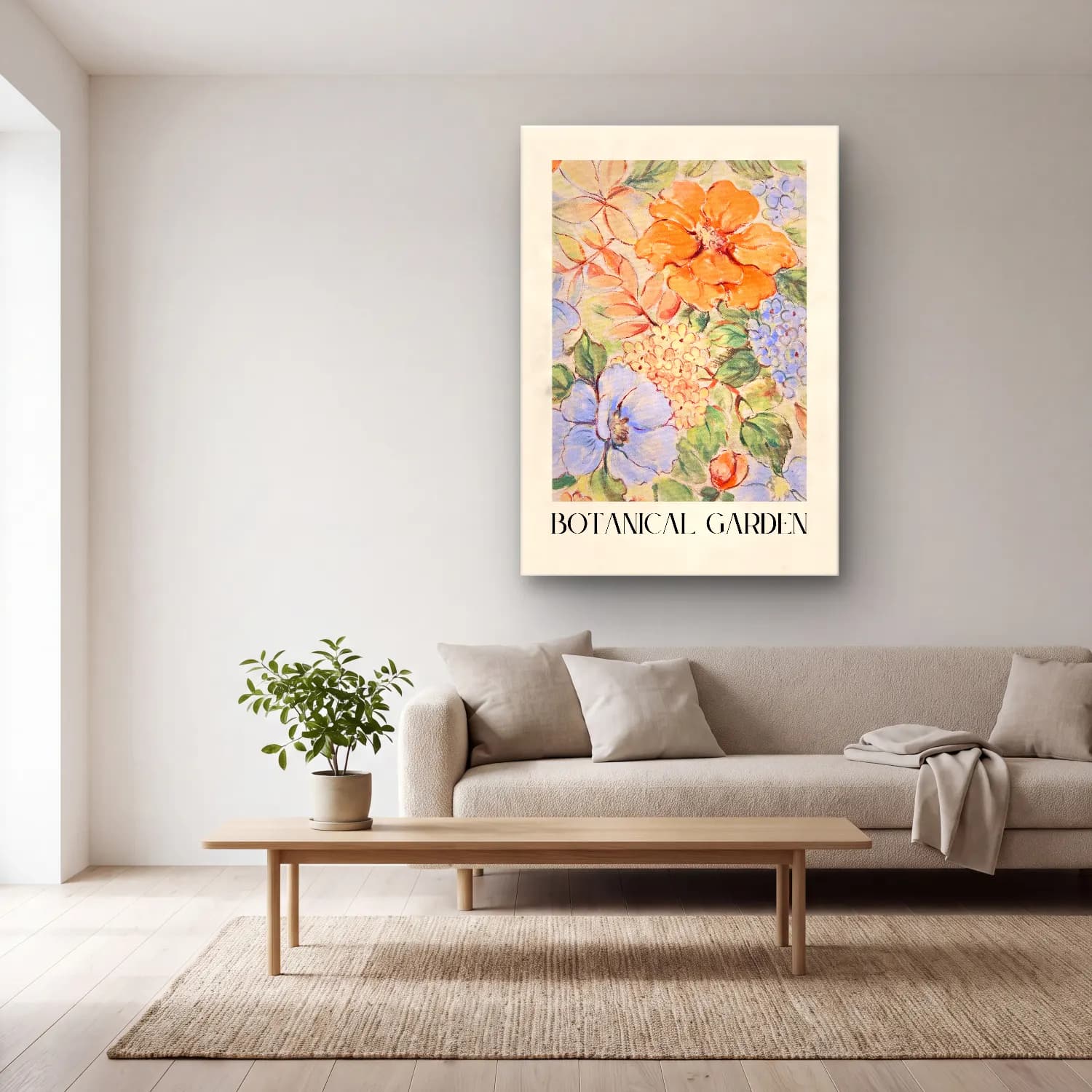 Pastel Çiçek Deseni No. 72 cam tablo — açık renk salonda