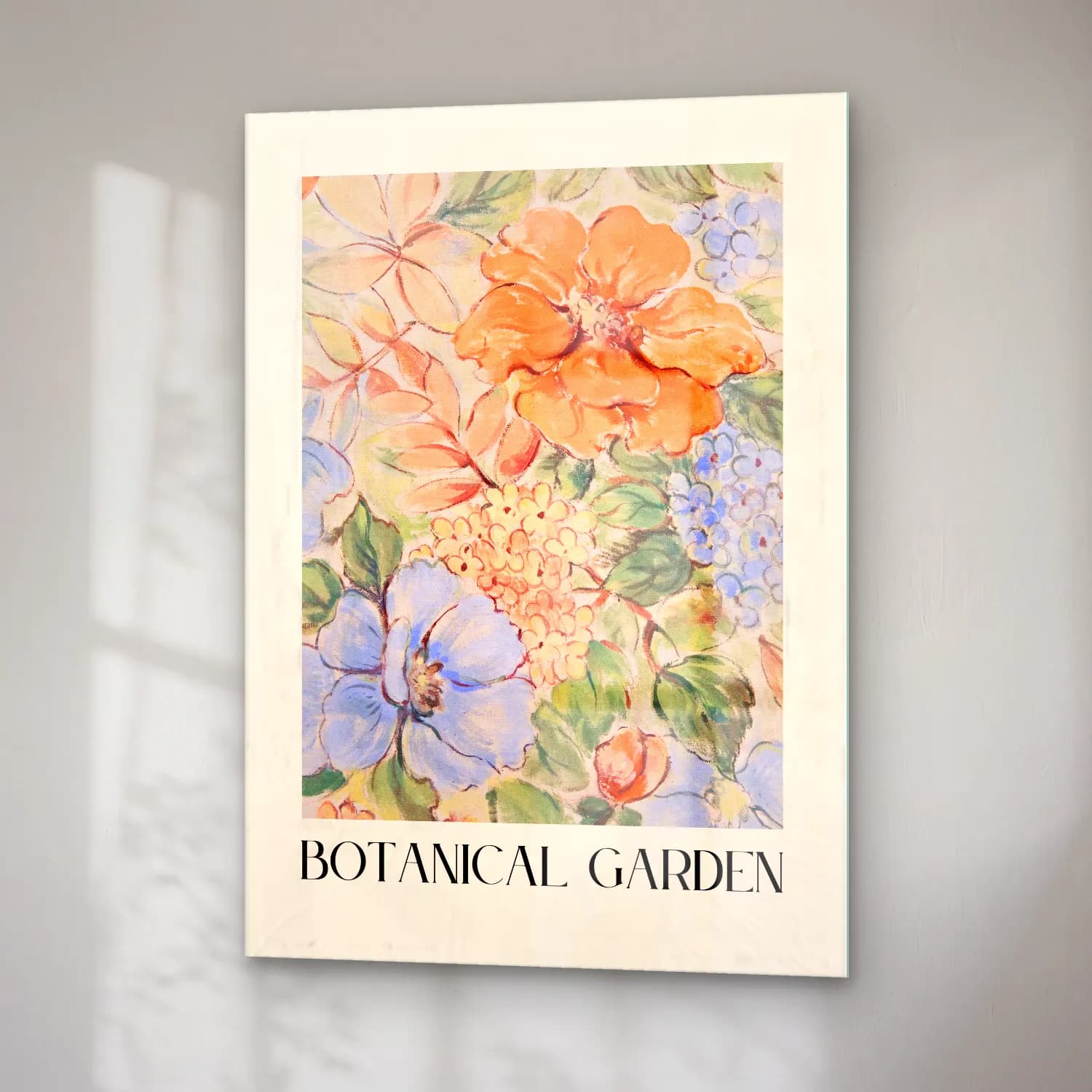 Pastel Çiçek Deseni No. 72 cam tablo — sağ açıdan görünüm