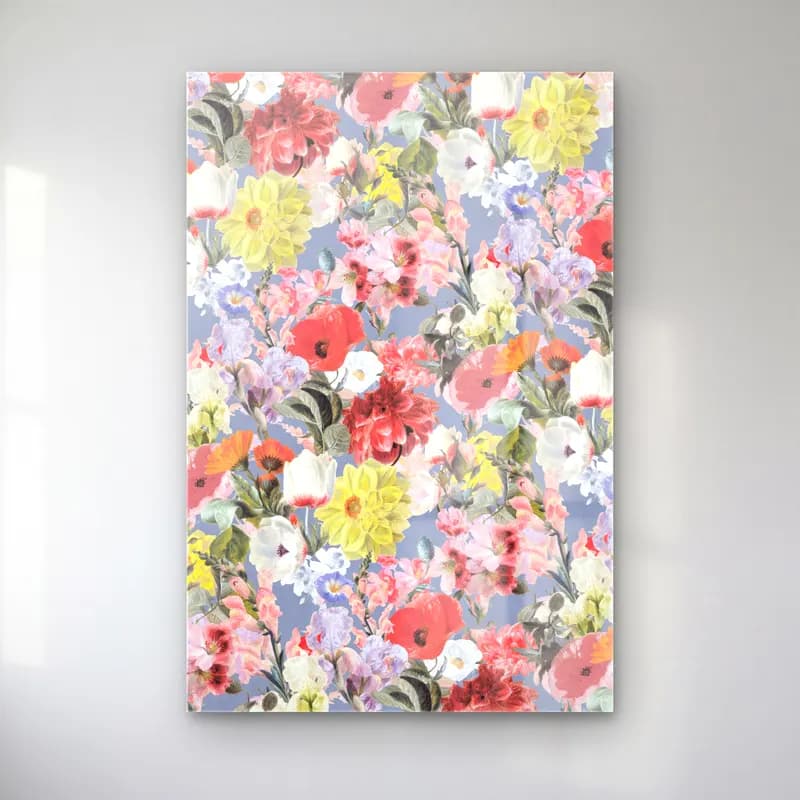 Pastel Çiçek Deseni No. 84 cam tablo — Pastel Çiçek Deseni No. 84 — pastel çiçek deseni