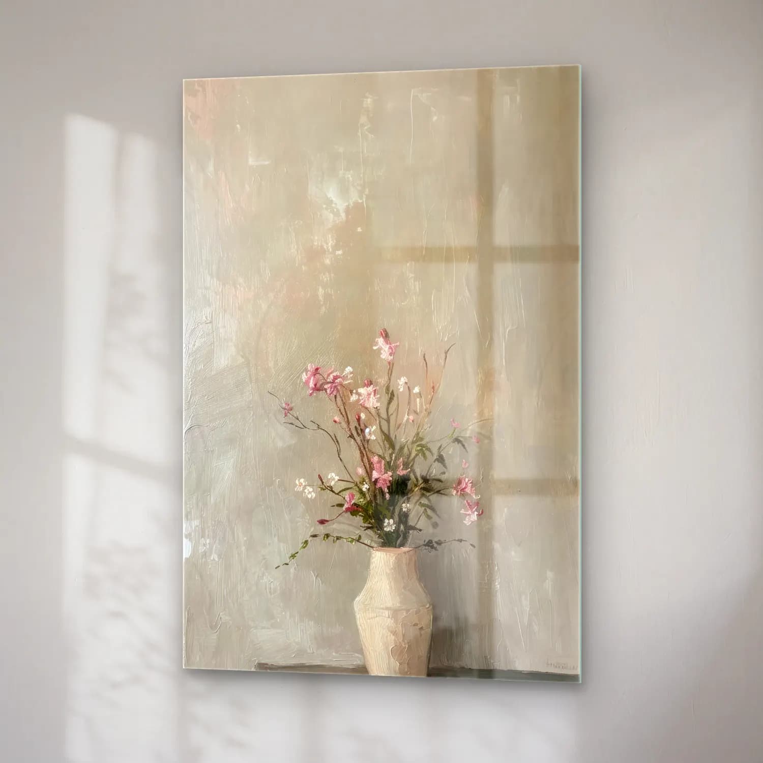 Pastel Vazoda Çiçek Buketi No. 14 cam tablo — sağ açıdan görünüm