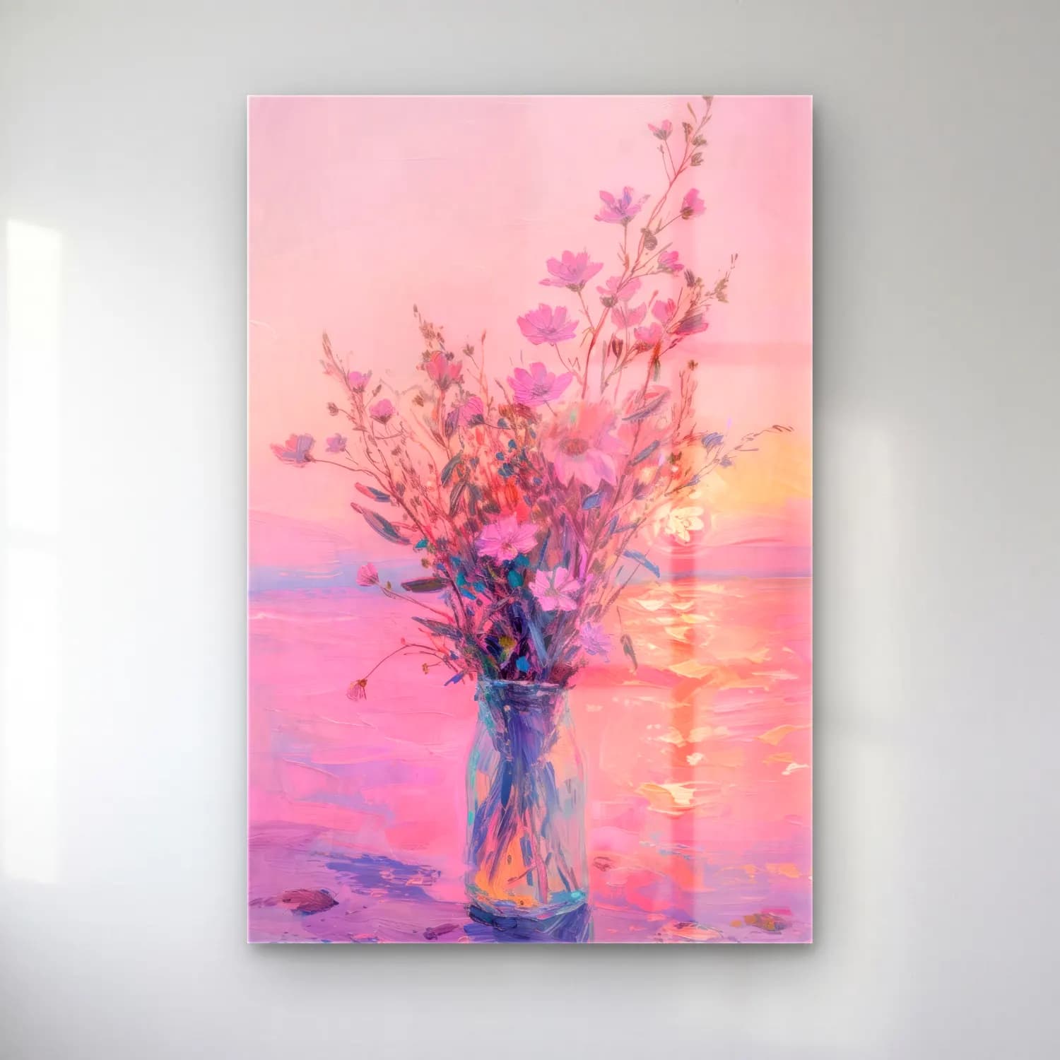 Pastel Vazoda Çiçek Buketi No. 15 cam tablo — Pastel Vazoda Çiçek Buketi No. 15 — pastel vazoda çiçek buketi