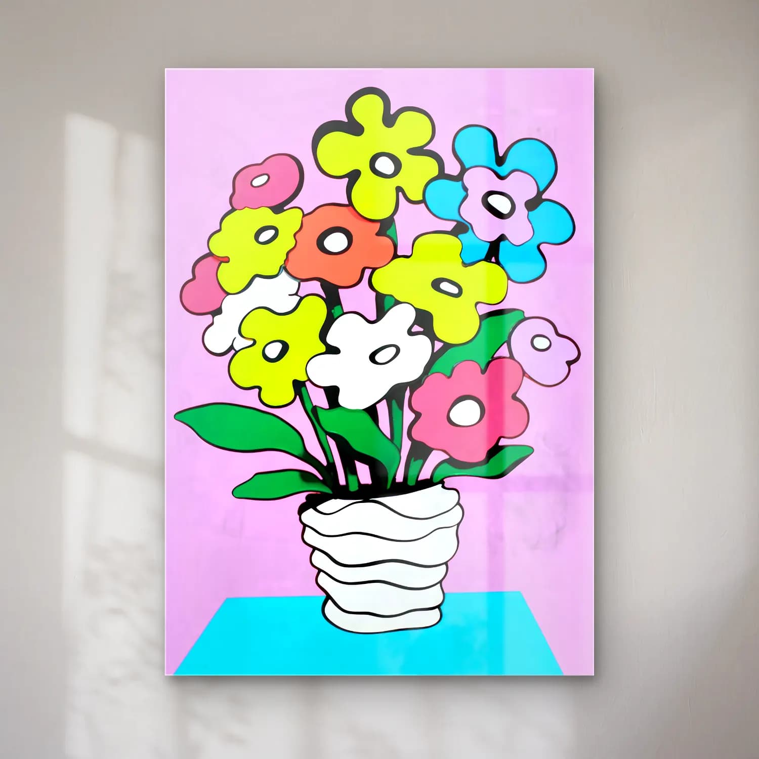 Pop Art Vazoda Çiçek Buketi cam tablo — Pop Art Vazoda Çiçek Buketi — pop art vazoda çiçek buketi