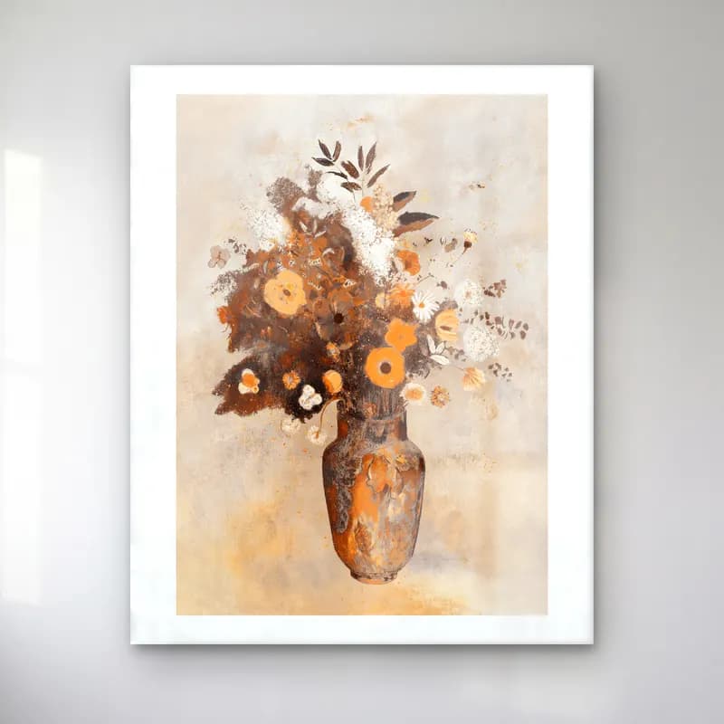 Boho Vazoda Çiçek Buketi No. 10 cam tablo — Boho Vazoda Çiçek Buketi No. 10 — boho vazoda çiçek buketi