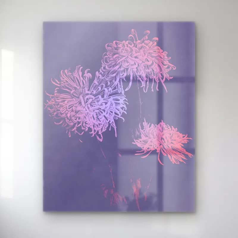 Pastel Çiçek Deseni No. 91 cam tablo — Pastel Çiçek Deseni No. 91 — pastel çiçek deseni