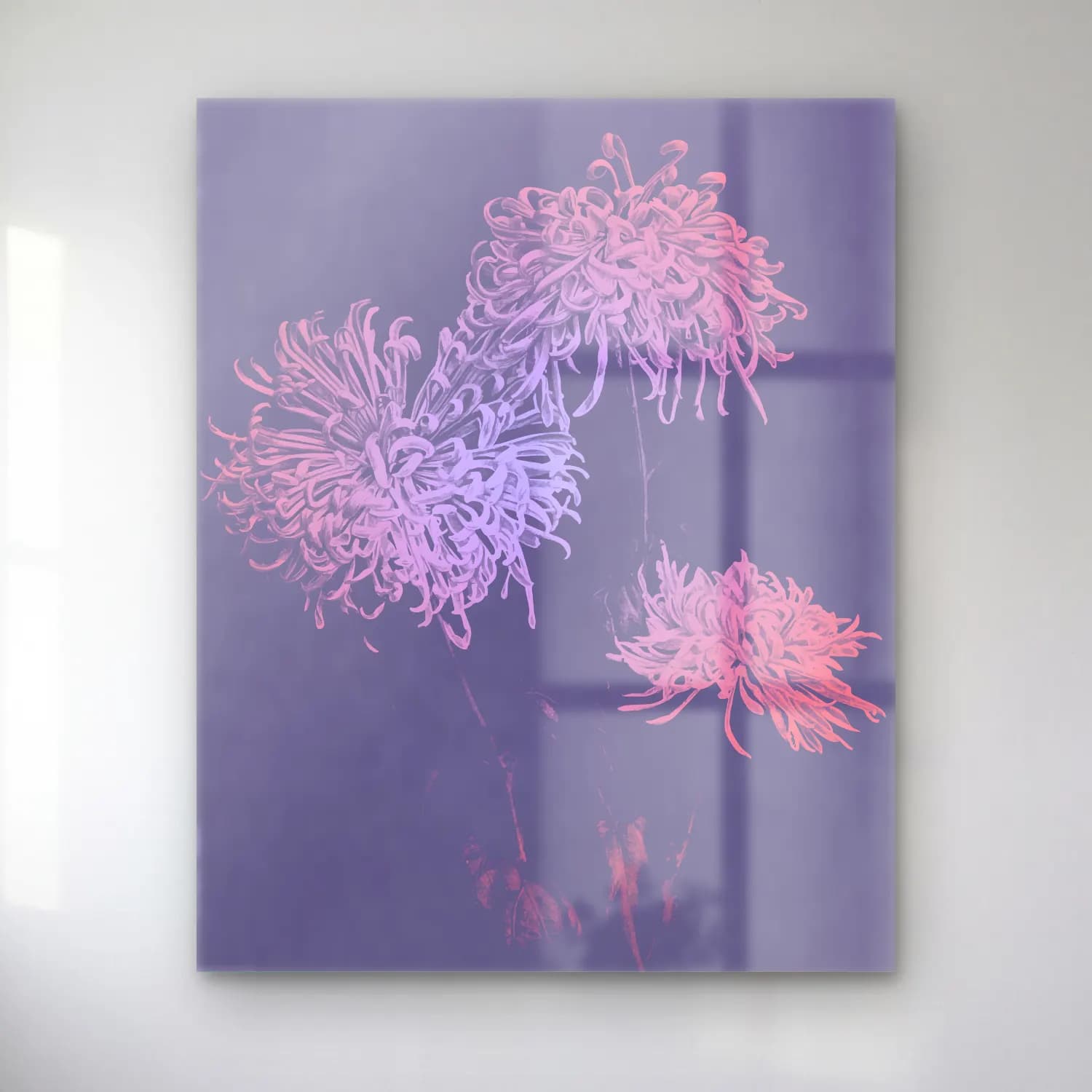 Pastel Çiçek Deseni No. 91 cam tablo — Pastel Çiçek Deseni No. 91 — pastel çiçek deseni