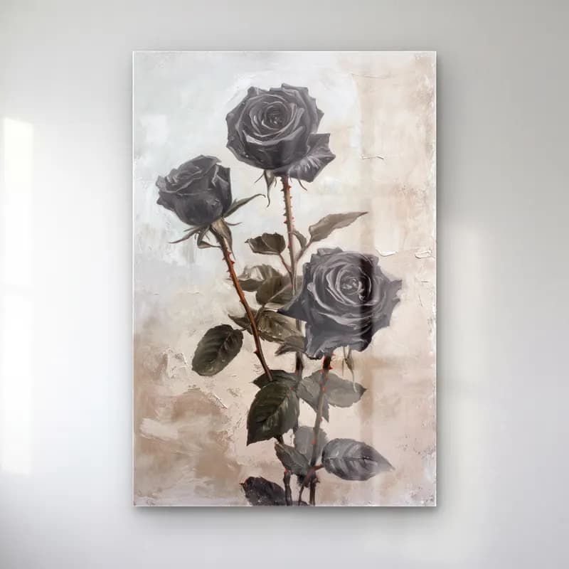 Yağlı Boya Güller No. 14 cam tablo — Yağlı Boya Güller No. 14 — yağlı boya güller