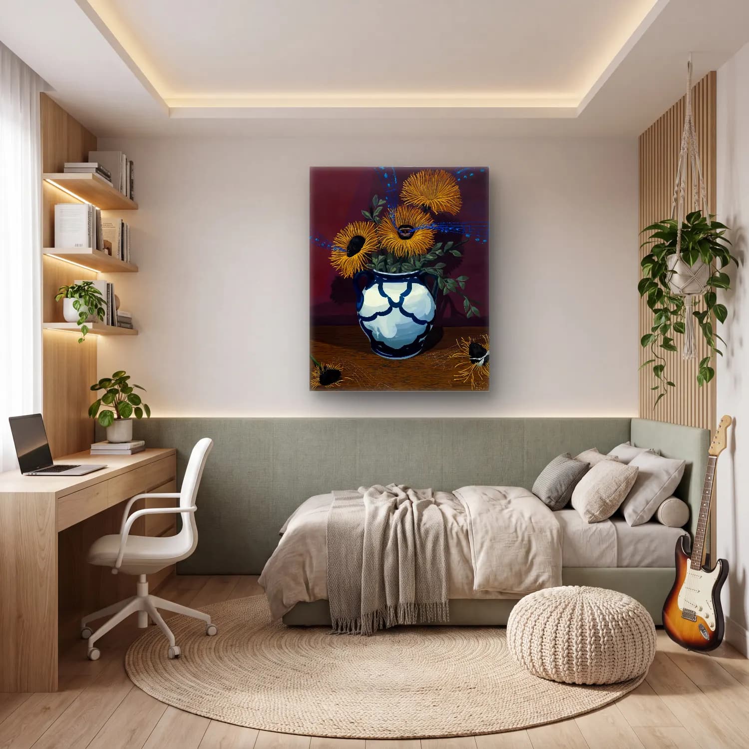 Kerry James Marshall – Ayçiçekleri cam tablo — genç odasında
