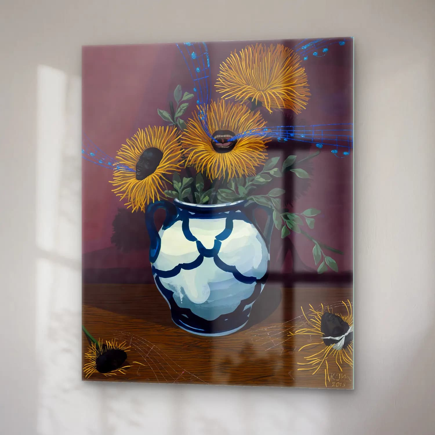 Kerry James Marshall – Ayçiçekleri cam tablo — sağ açıdan görünüm