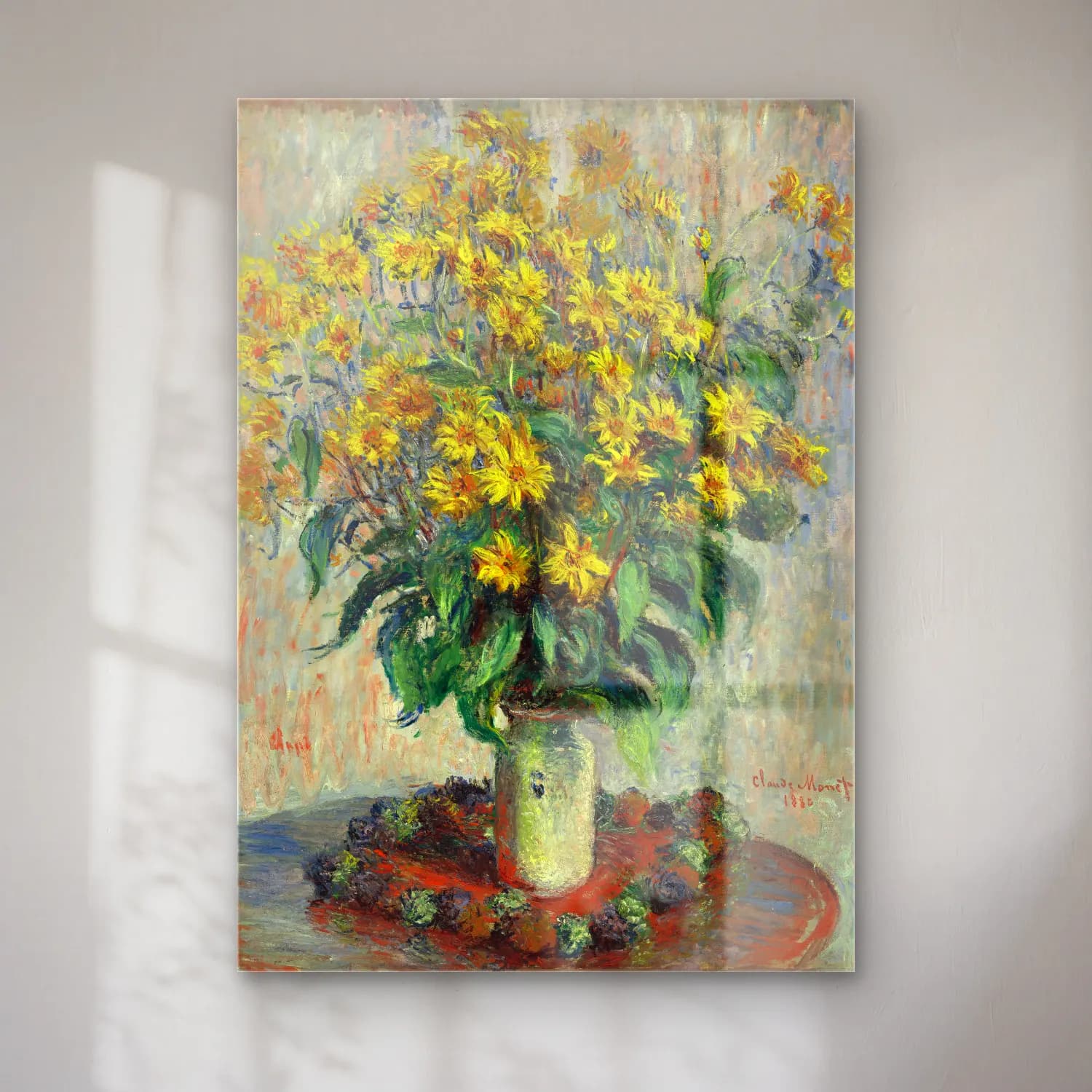 Claude Monet – Ayçiçekleri cam tablo — Claude Monet – Ayçiçekleri — empresyonist ayçiçekleri