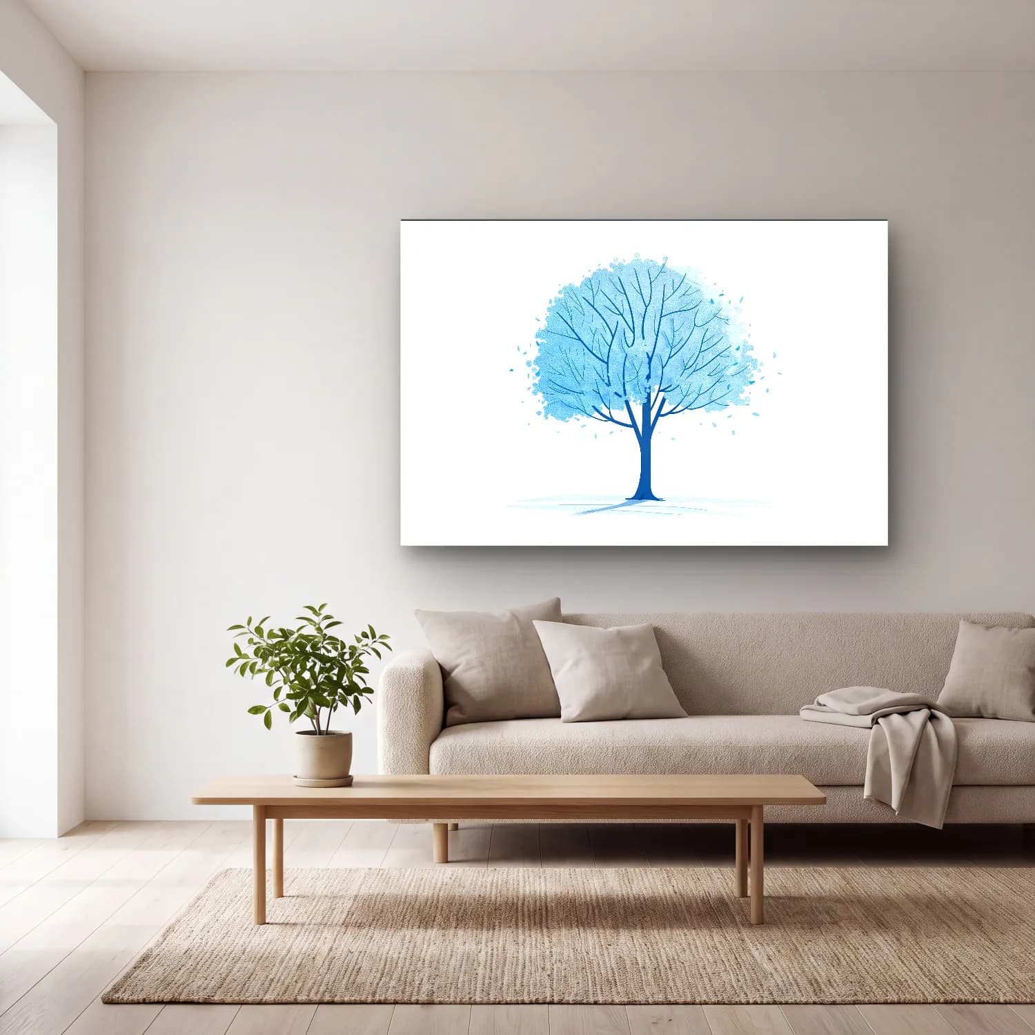 Simple Drawing – Cadet Blue No. 11 cam tablo — açık renk salonda
