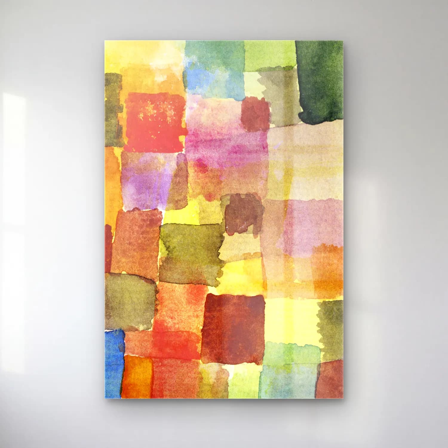Paul Klee – Untitled – Bej Tonlar cam tablo — Paul Klee – Untitled – Bej Tonlar — suluboya renk alanları