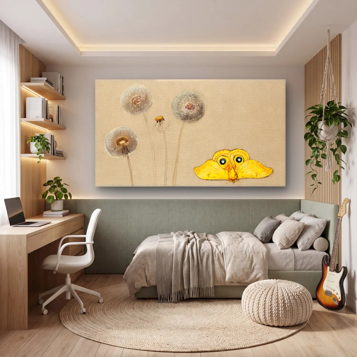 Samuel Colman – Study of White Daisy cam tablo — genç odasında