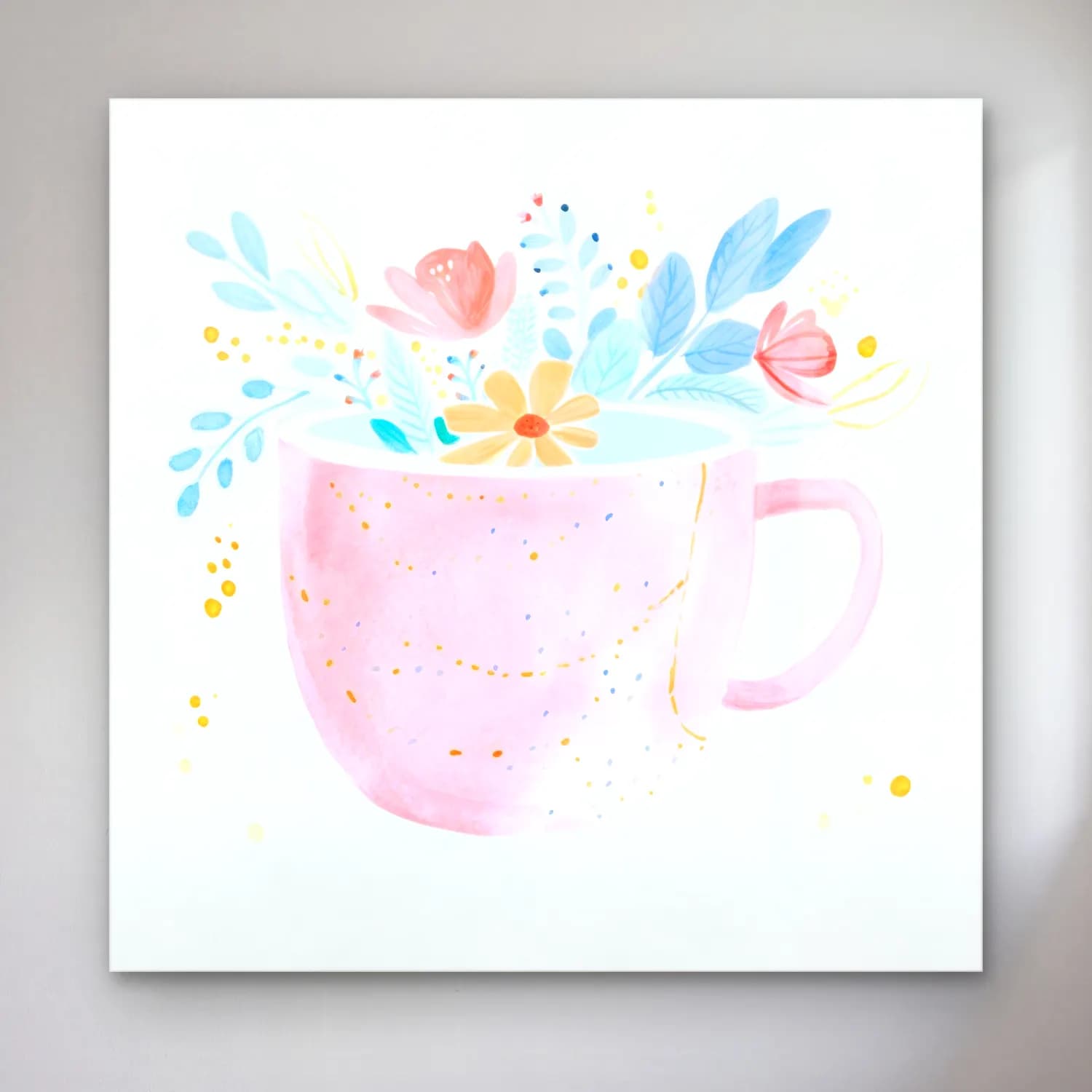 Pastel Çay Fincanı – Pembe Tonlar cam tablo — Pastel Çay Fincanı – Pembe Tonlar — pastel çay fincanı