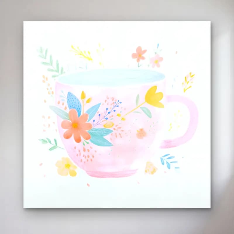 Pastel Çay Fincanı No. 4 cam tablo — Pastel Çay Fincanı No. 4 — pastel çay fincanı