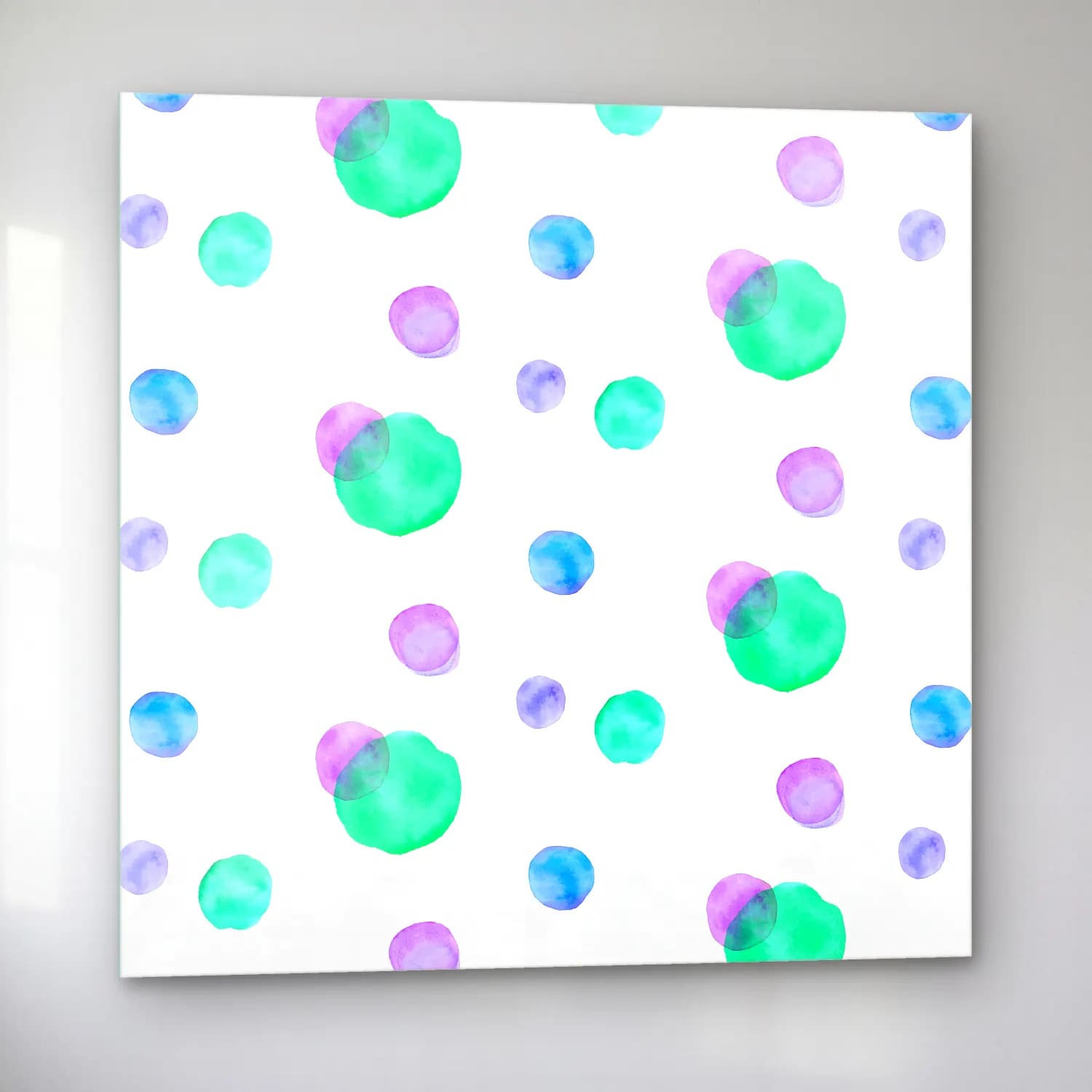 Pastel Çiçek Deseni No. 40 cam tablo — sol açıdan görünüm