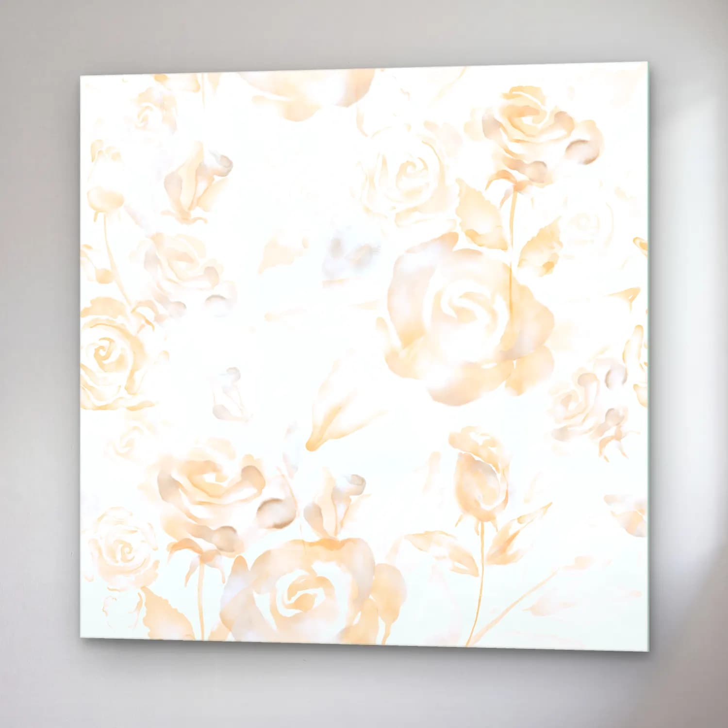 Pastel Çiçek Deseni No. 47 cam tablo — sağ açıdan görünüm