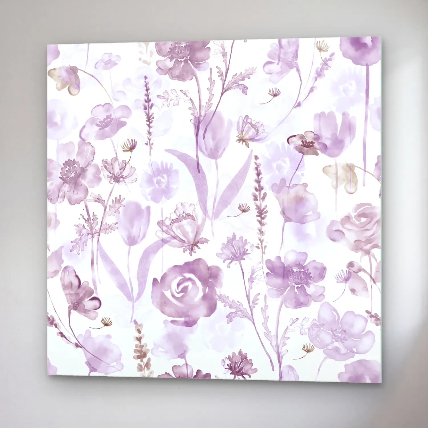 Pastel Çiçek Deseni No. 49 cam tablo — sağ açıdan görünüm