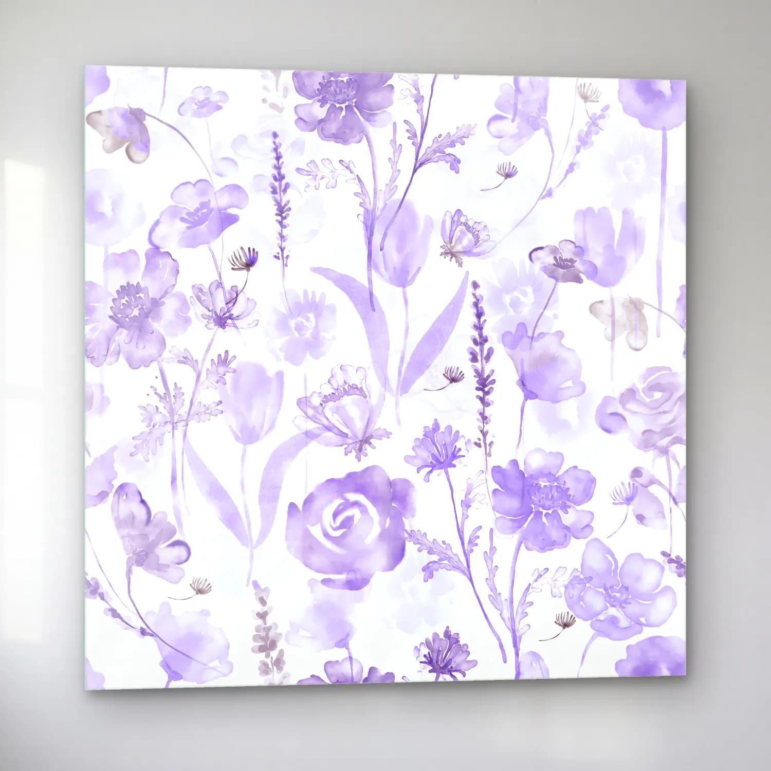 Pastel Çiçek Deseni No. 49 cam tablo — sol açıdan görünüm
