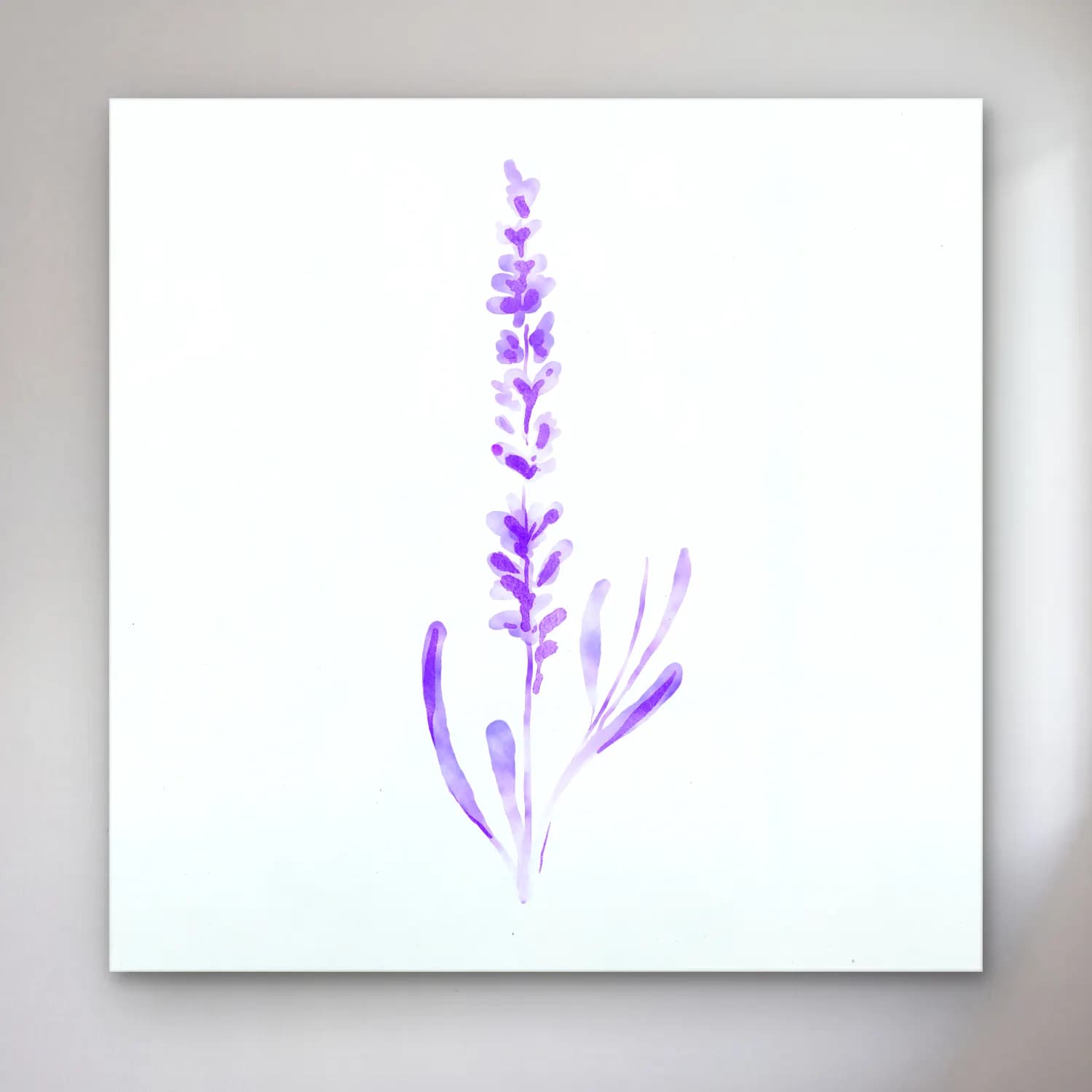 Suluboya Lavanta Tarlası No. 5 cam tablo — Suluboya Lavanta Tarlası No. 5 — suluboya lavanta tarlası