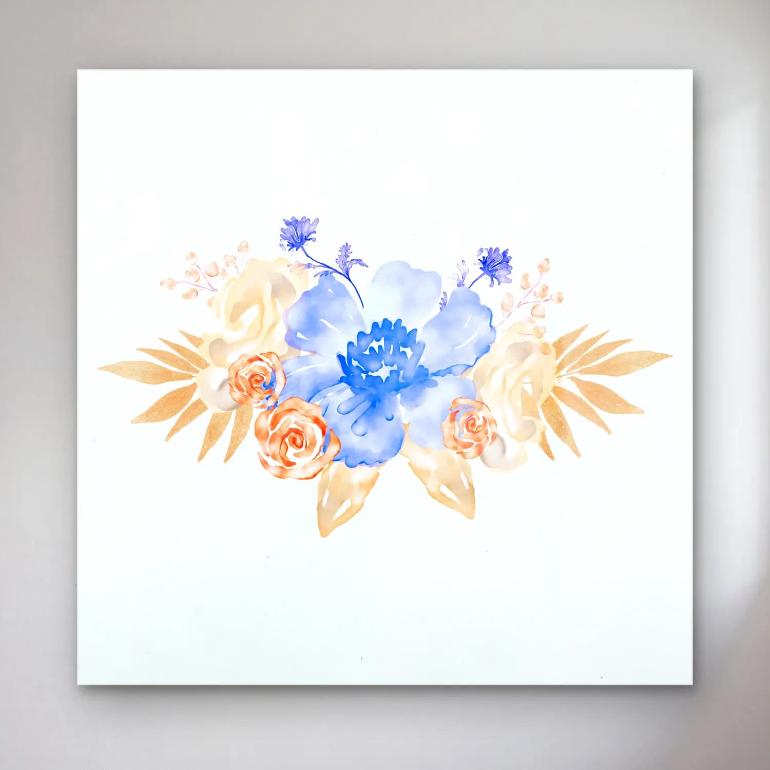 Suluboya Çiçek Deseni No. 4 cam tablo — Suluboya Çiçek Deseni No. 4 — suluboya çiçek deseni