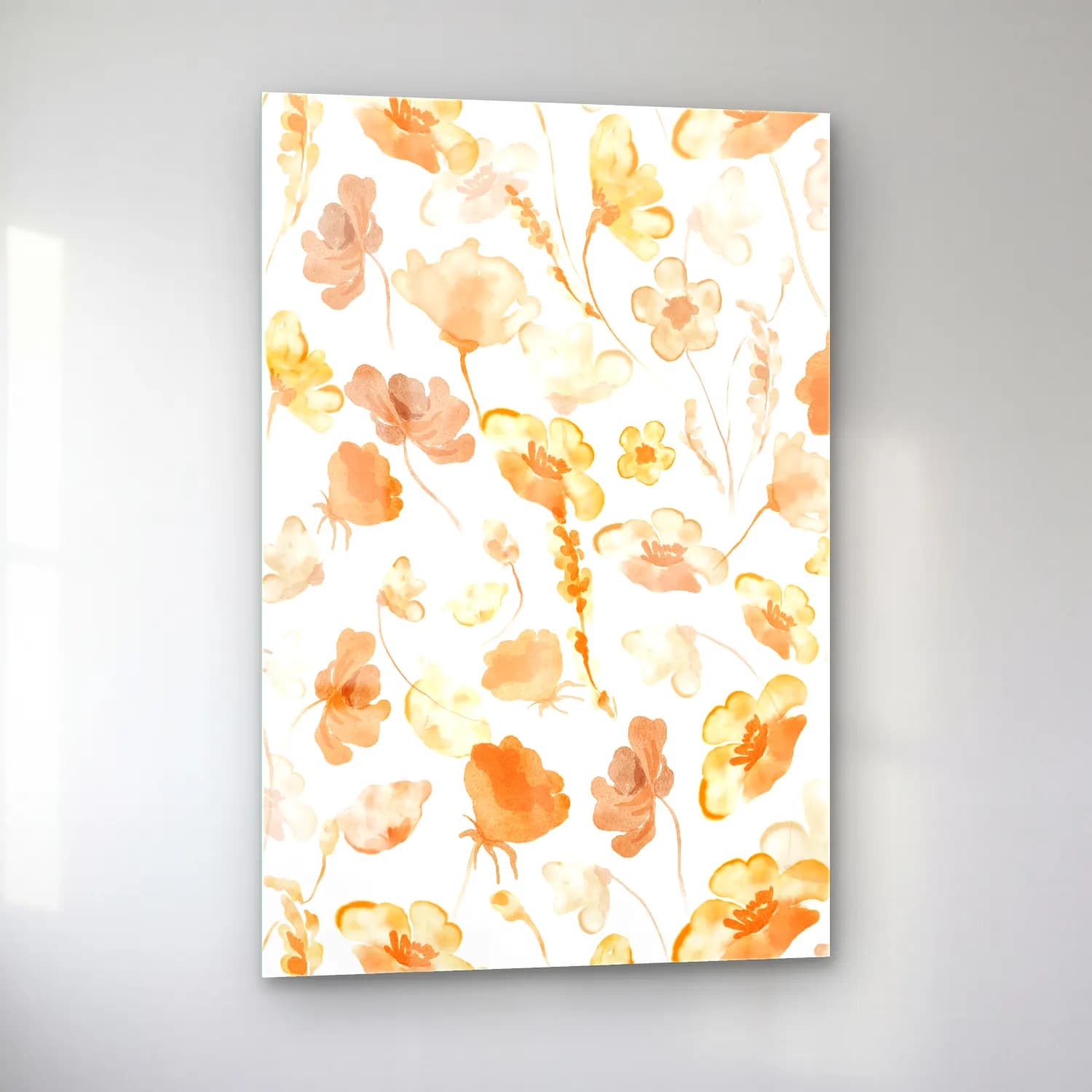Boho Çiçek Deseni No. 132 cam tablo — sol açıdan görünüm
