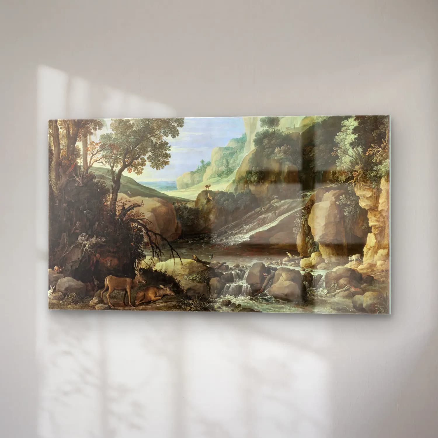 Paul Bril – Mountainous Landscape With Wildlife Around A Cascade cam tablo — sağ açıdan görünüm