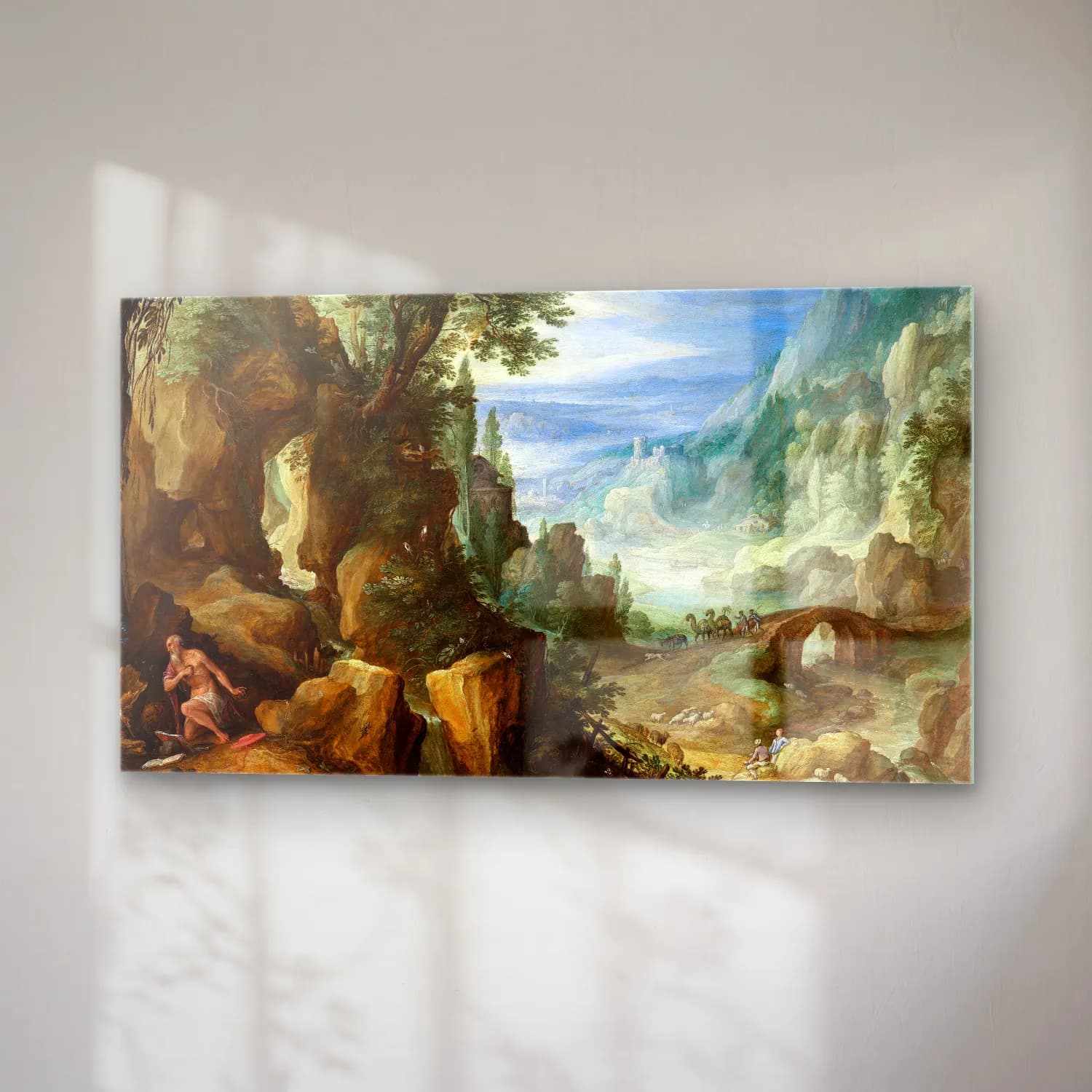 Paul Bril – Mountainous Landscape with Saint Jerome cam tablo — sağ açıdan görünüm