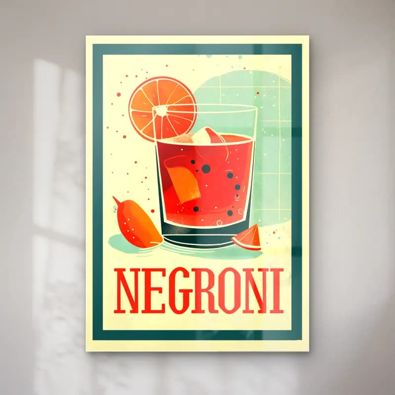 Vintage Poster Kokteyl No. 5 cam tablo — Vintage Poster Kokteyl No. 5 — vintage poster kokteyl