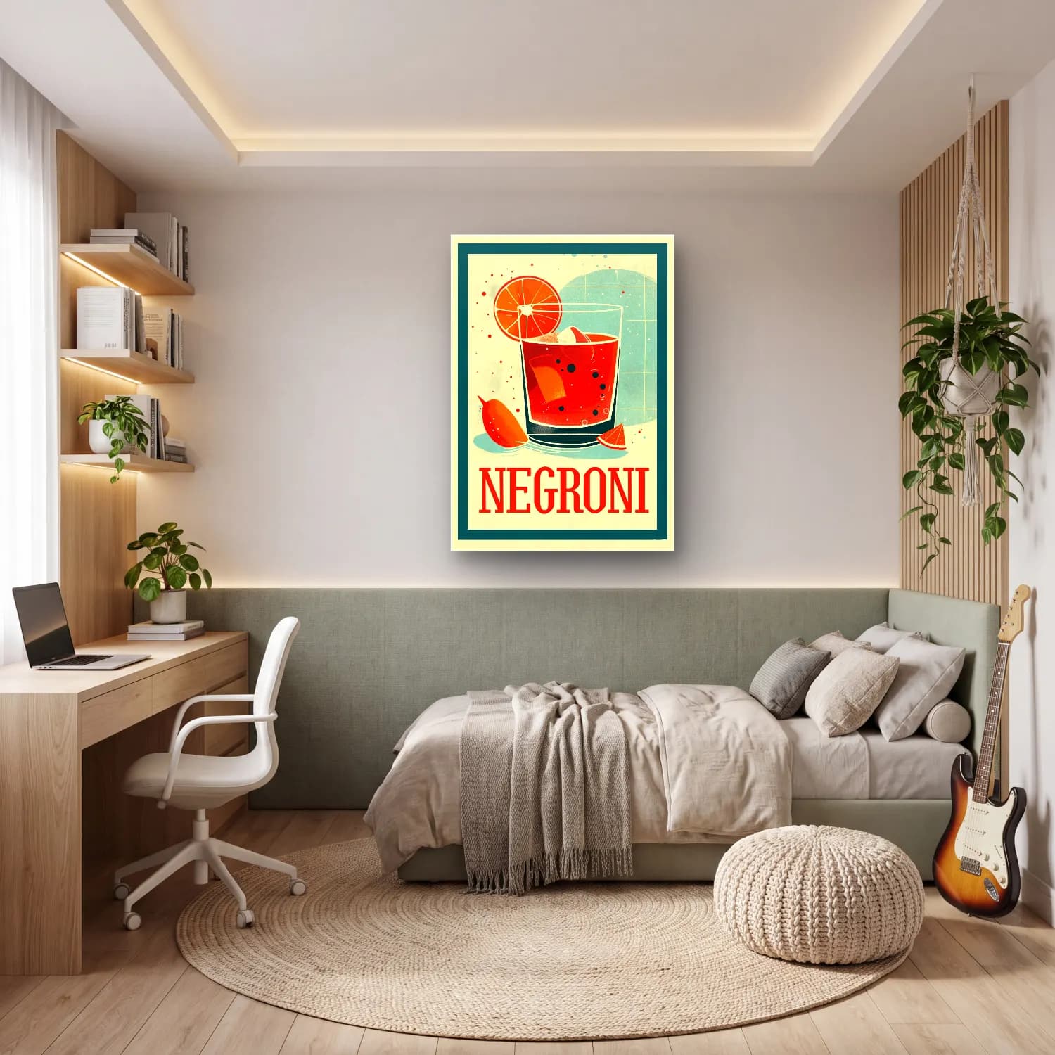 Vintage Poster Kokteyl No. 5 cam tablo — genç odasında