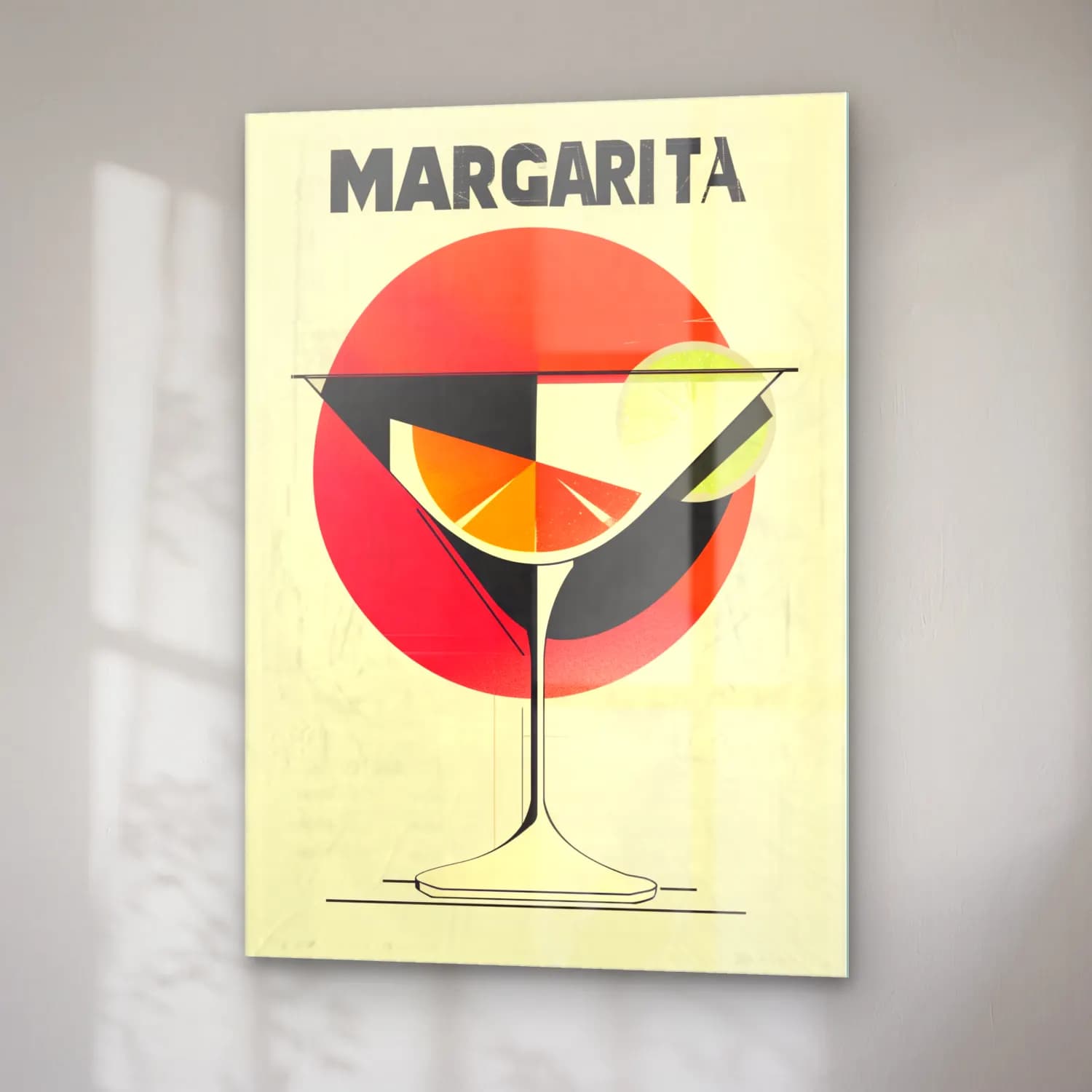 Vintage Poster Kokteyl No. 7 cam tablo — sağ açıdan görünüm