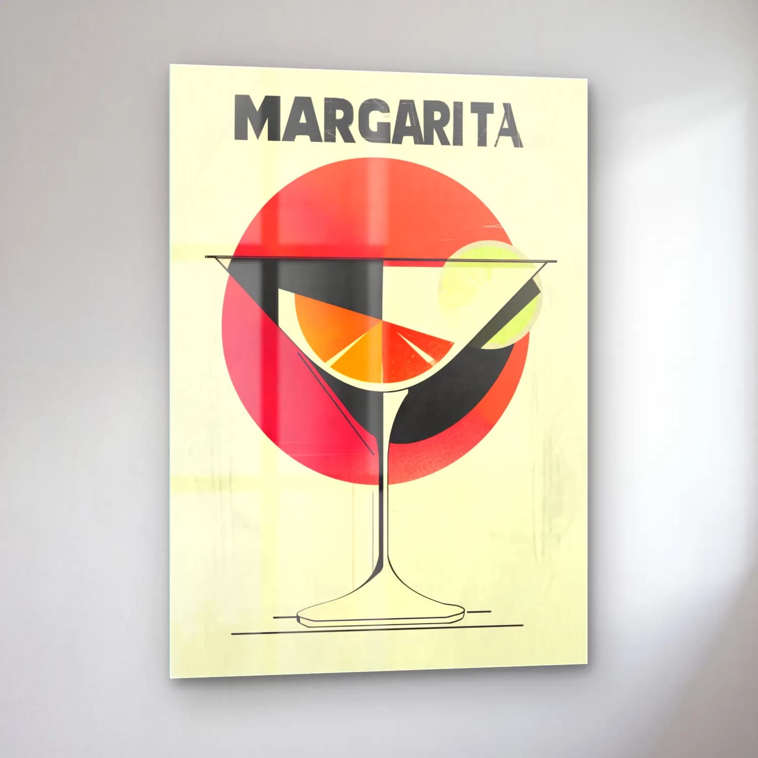 Vintage Poster Kokteyl No. 7 cam tablo — sol açıdan görünüm