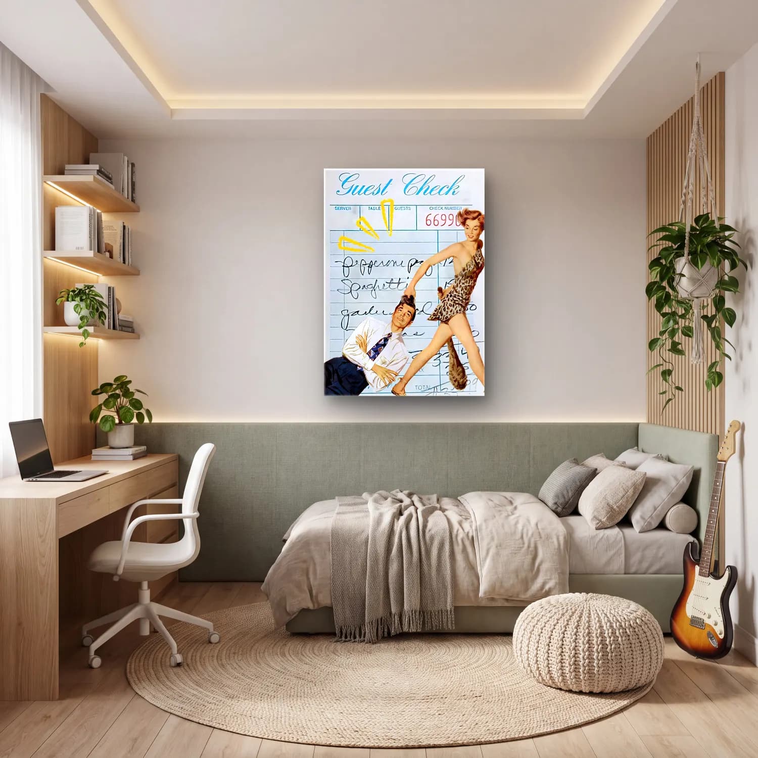 Vintage Poster Dansçılar – Siyah Beyaz Tonlar cam tablo — genç odasında