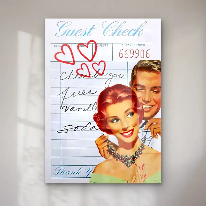 Vintage Poster Aşıklar No. 24 cam tablo — Vintage Poster Aşıklar No. 24 — vintage poster aşıklar