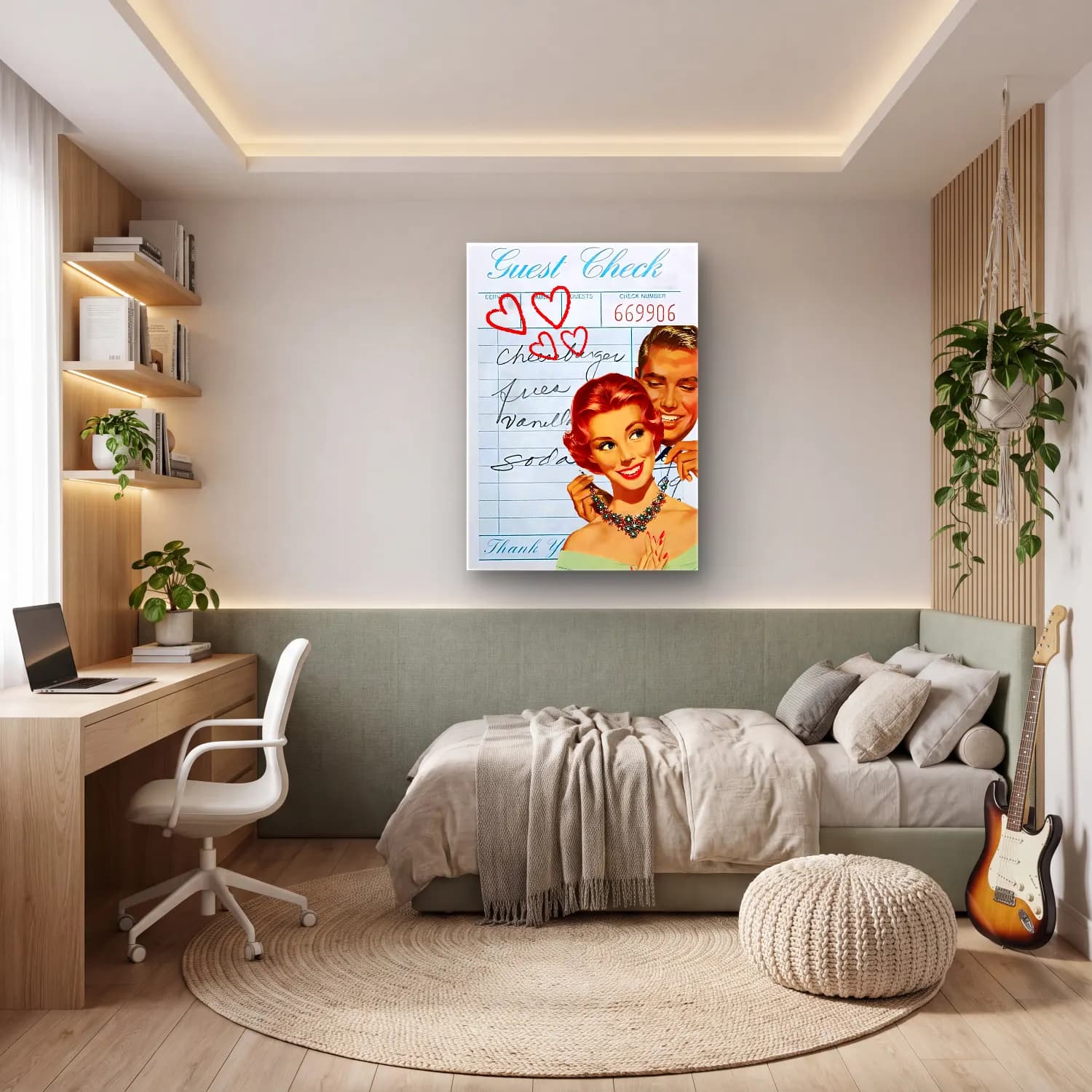 Vintage Poster Aşıklar No. 24 cam tablo — genç odasında