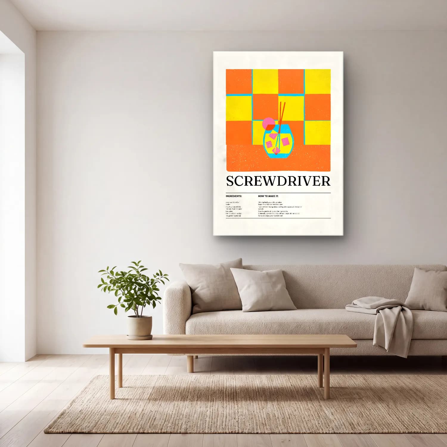 Vintage Poster Mutfak Gereçleri cam tablo — açık renk salonda