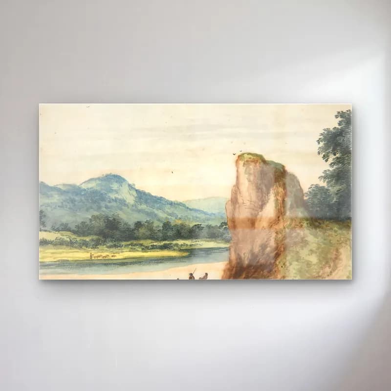 Allaert van Everdingen – Landscape (mid-17th century) cam tablo — Allaert van Everdingen – Landscape (mid-17th century) — vintage kırda nehir