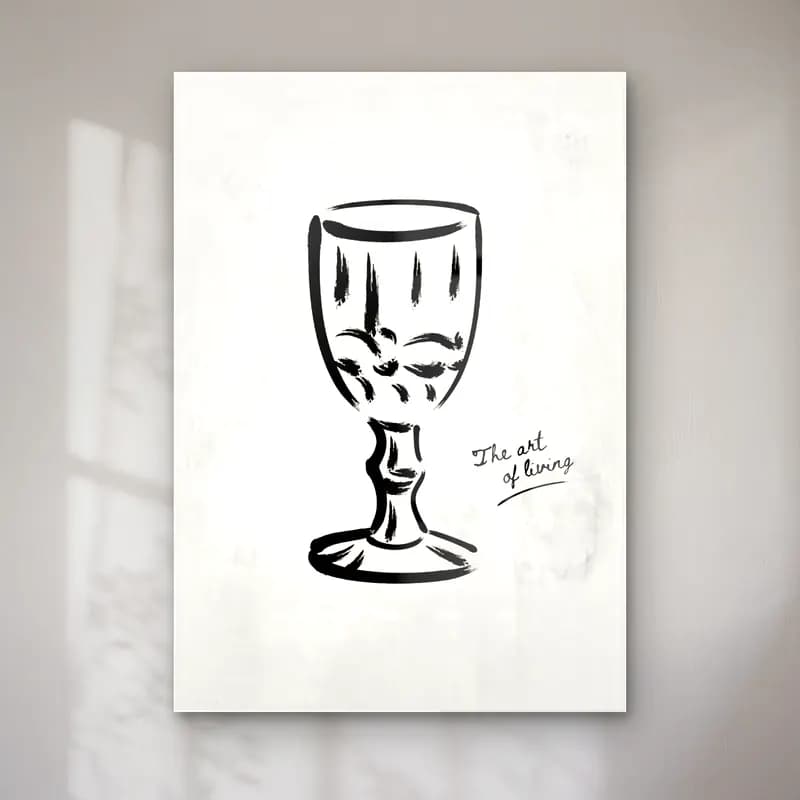 Vintage Kadeh Şarap No. 7 cam tablo — Vintage Kadeh Şarap No. 7 — vintage kadeh şarap