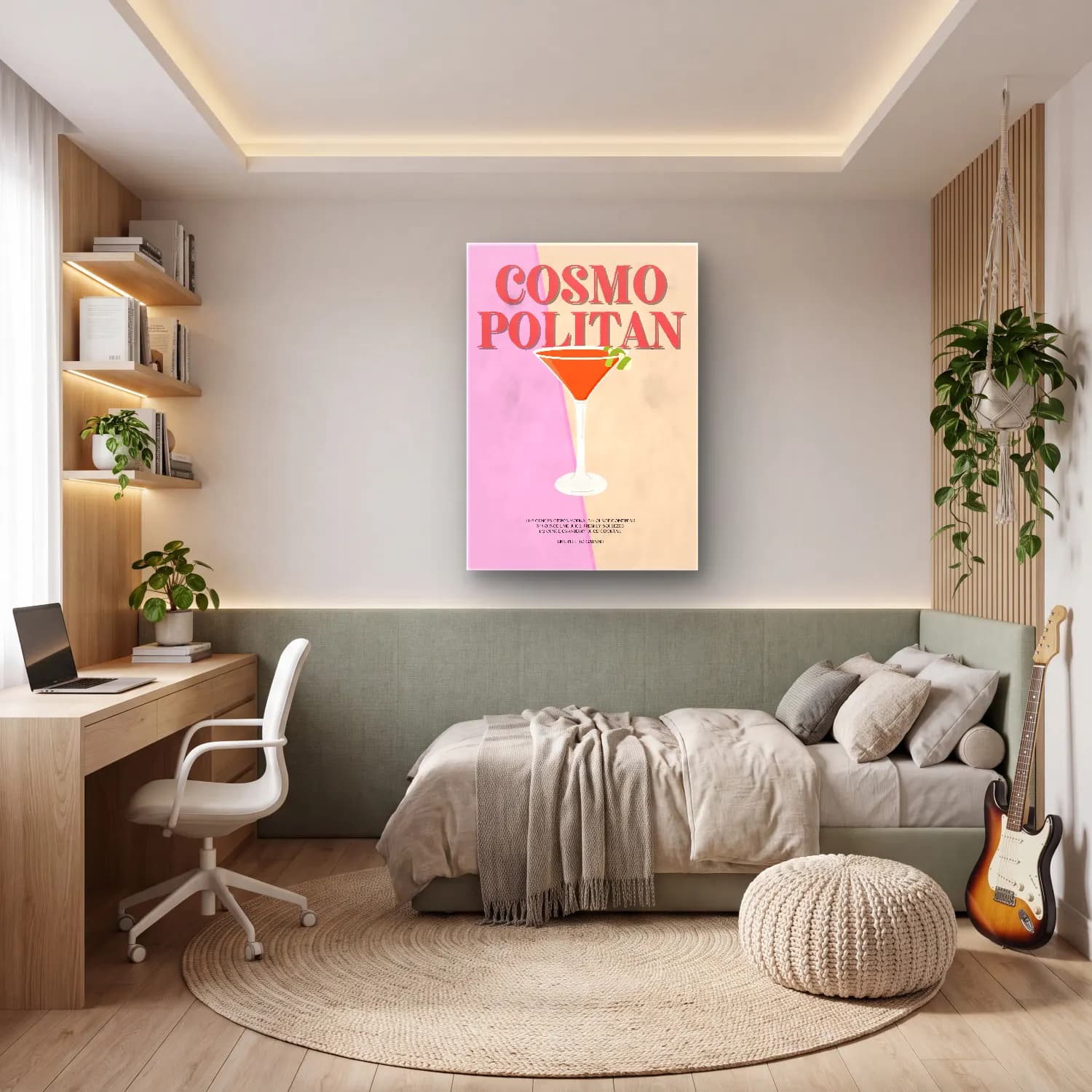 Vintage Poster Kokteyl No. 14 cam tablo — genç odasında