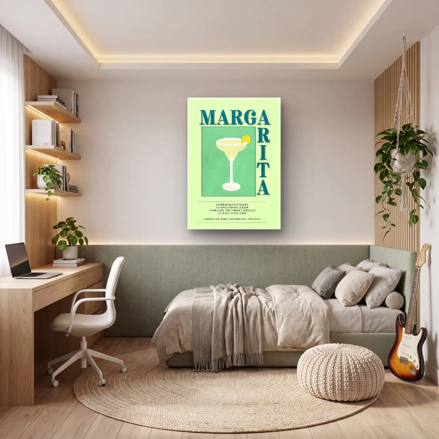 Vintage Poster Kokteyl No. 15 cam tablo — genç odasında