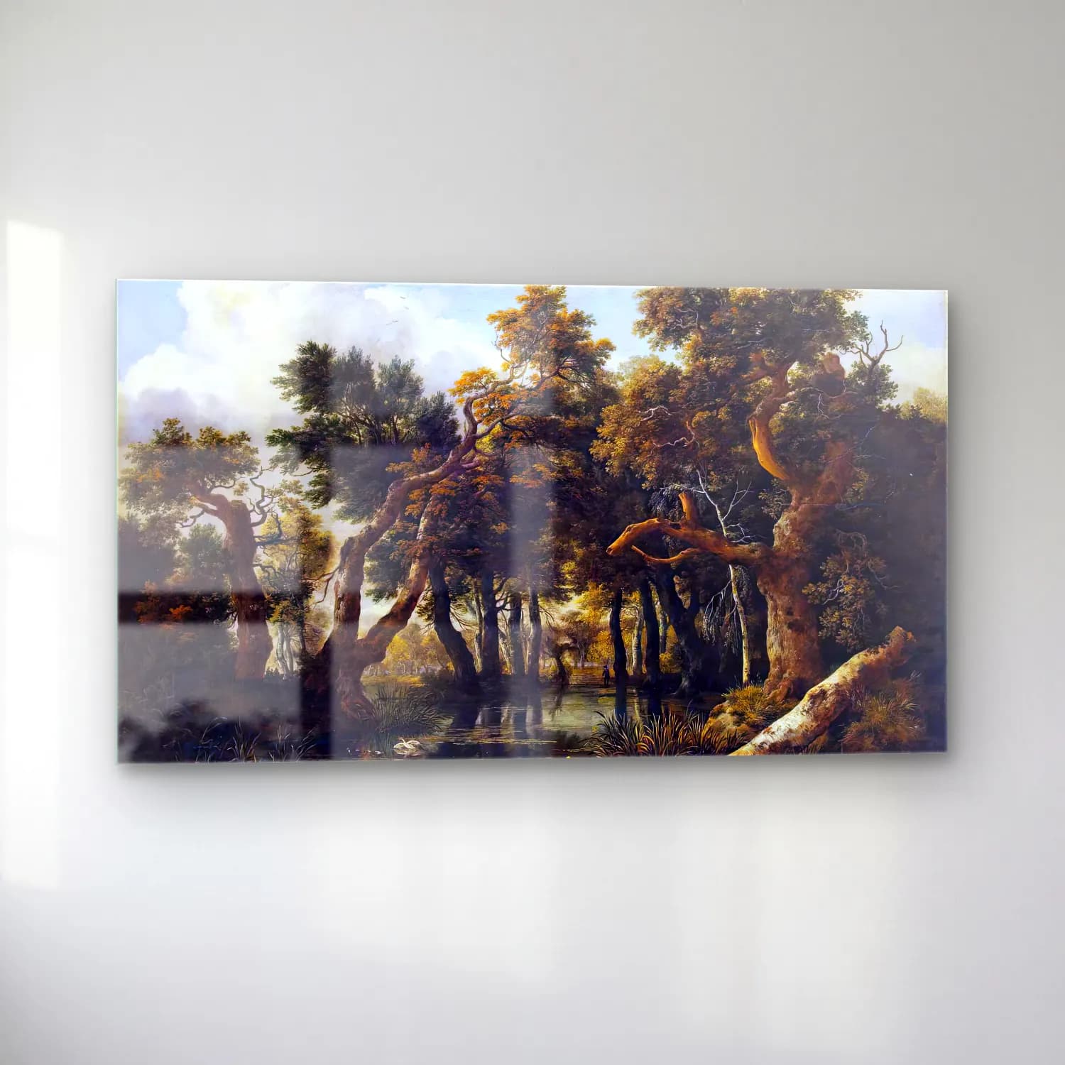 Jacob Isaackszon van Ruisdael – The Marsh in a Forest cam tablo — sol açıdan görünüm