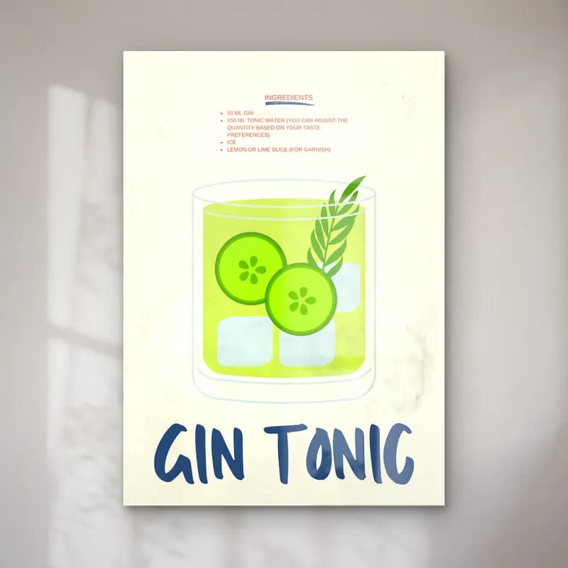 Vintage Poster Kokteyl No. 19 cam tablo — Vintage Poster Kokteyl No. 19 — vintage poster kokteyl
