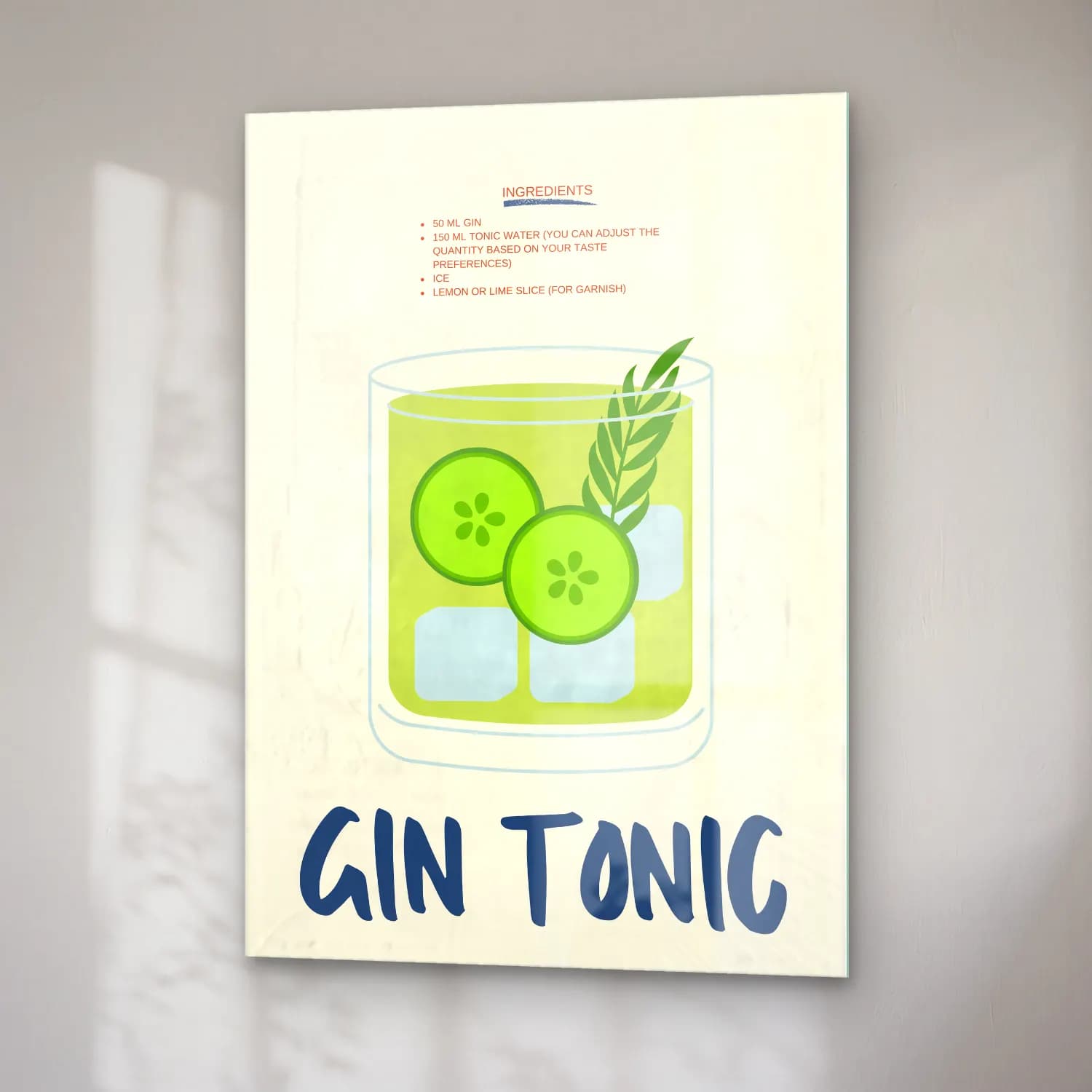 Vintage Poster Kokteyl No. 19 cam tablo — sağ açıdan görünüm