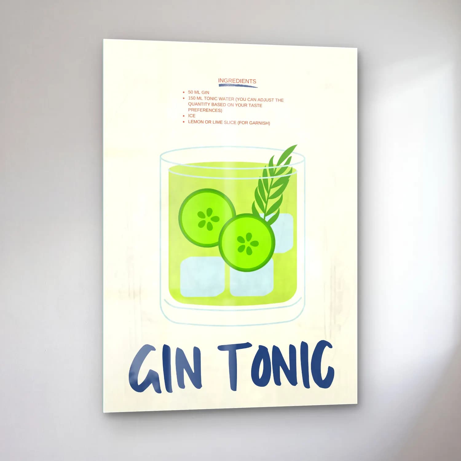 Vintage Poster Kokteyl No. 19 cam tablo — sol açıdan görünüm