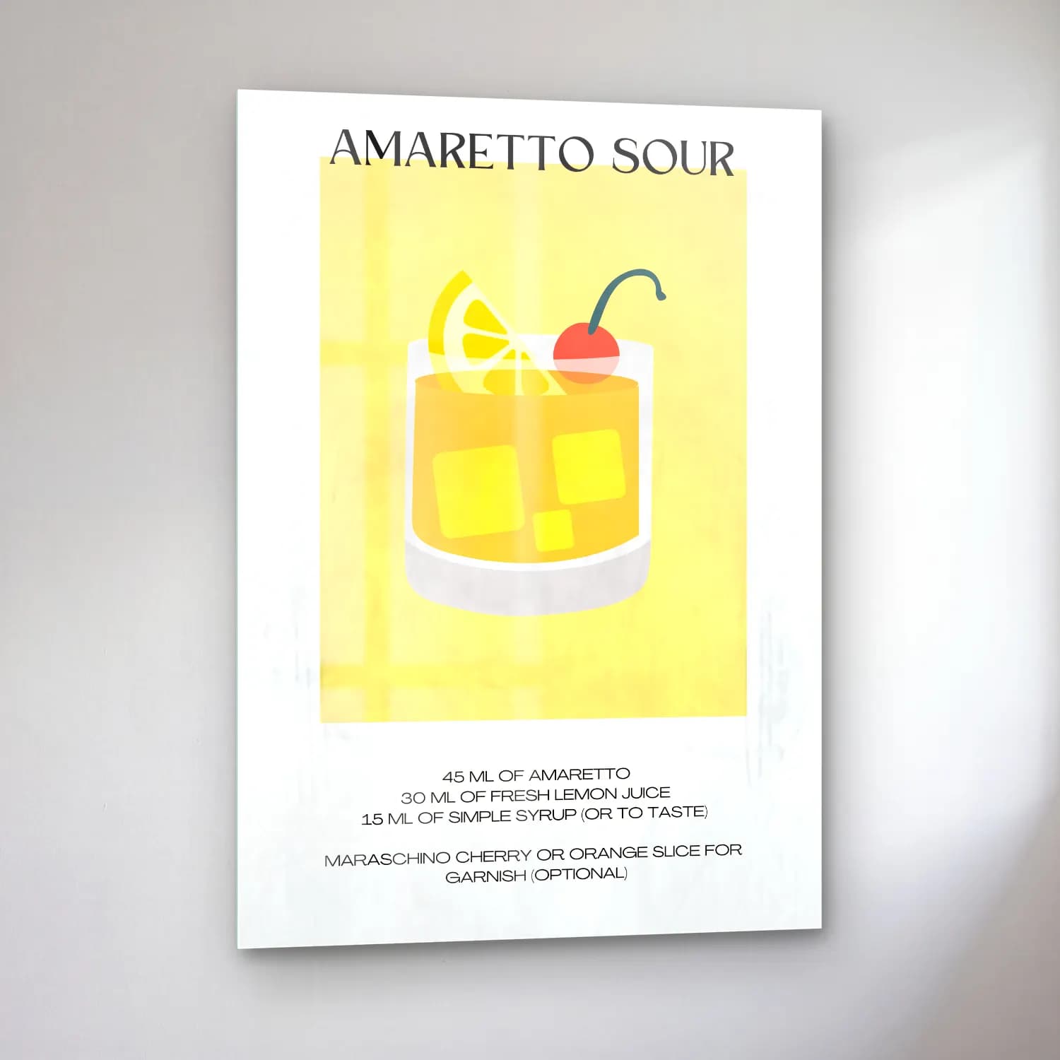 Pop Art Kokteyl No. 5 cam tablo — sol açıdan görünüm