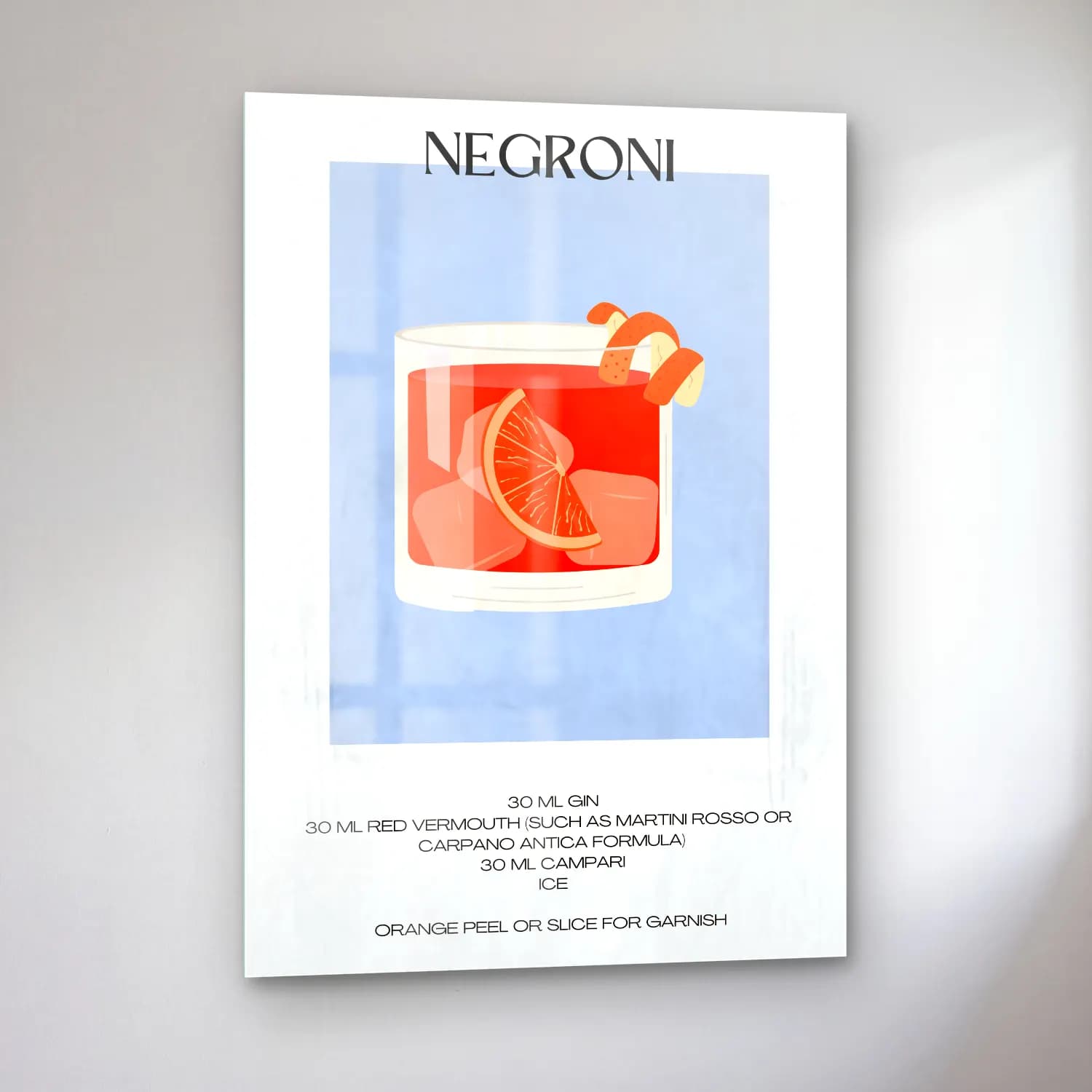 Pop Art Kokteyl No. 7 cam tablo — sol açıdan görünüm