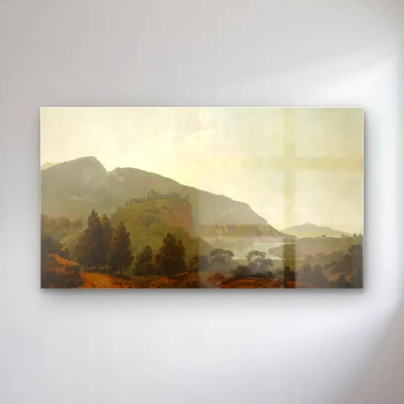 Joseph Wright – Italian Landscape cam tablo — Joseph Wright – Italian Landscape — yağlı boya dağ manzarası